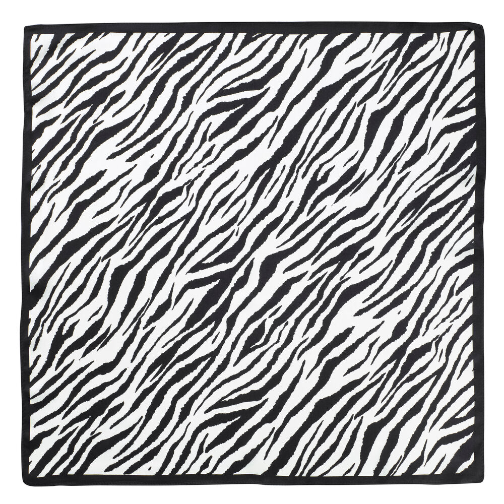 Silketørklæde, Zebra - 50x50 cm.