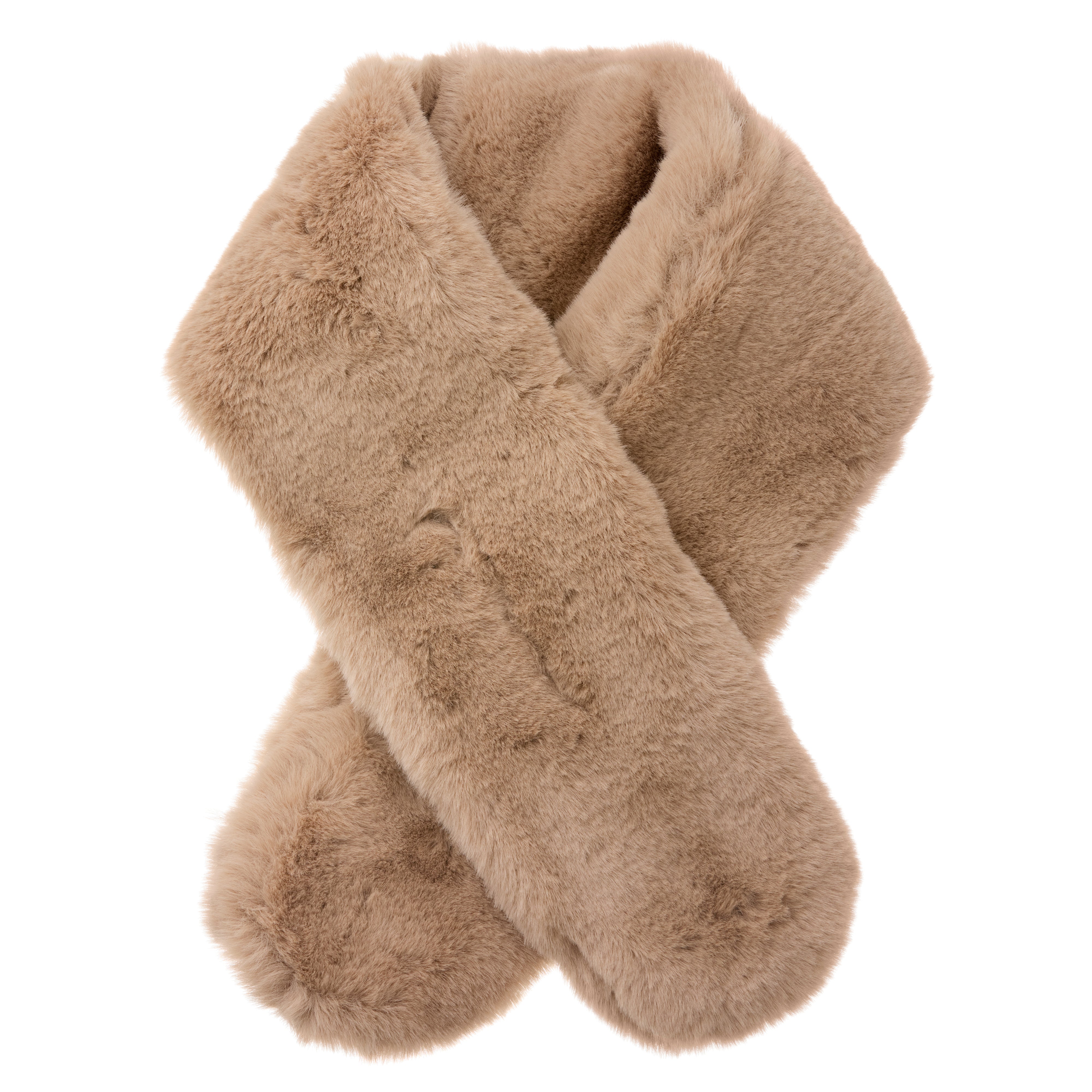 Faux Fur tørklæde - beige
