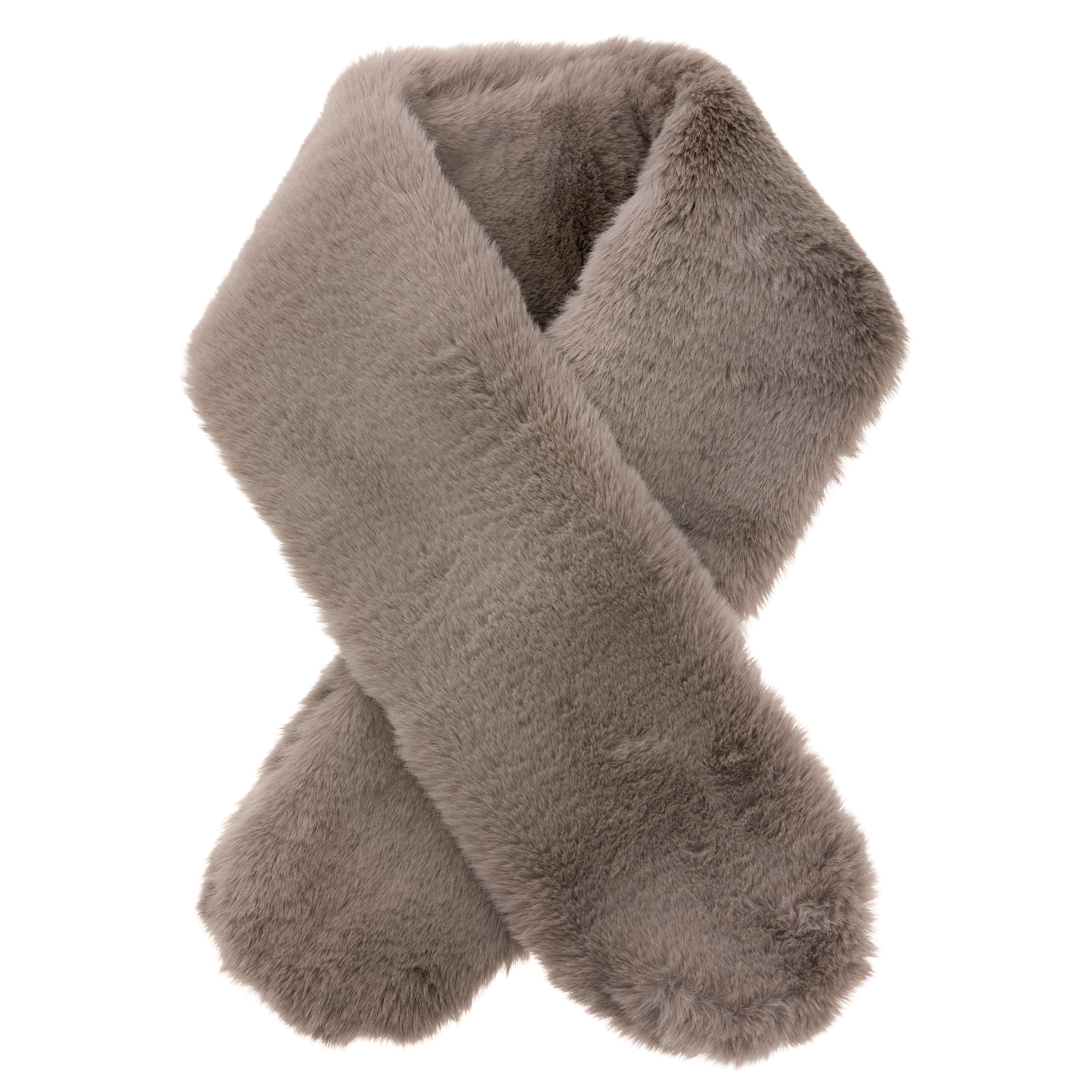 Faux Fur tørklæde - grå