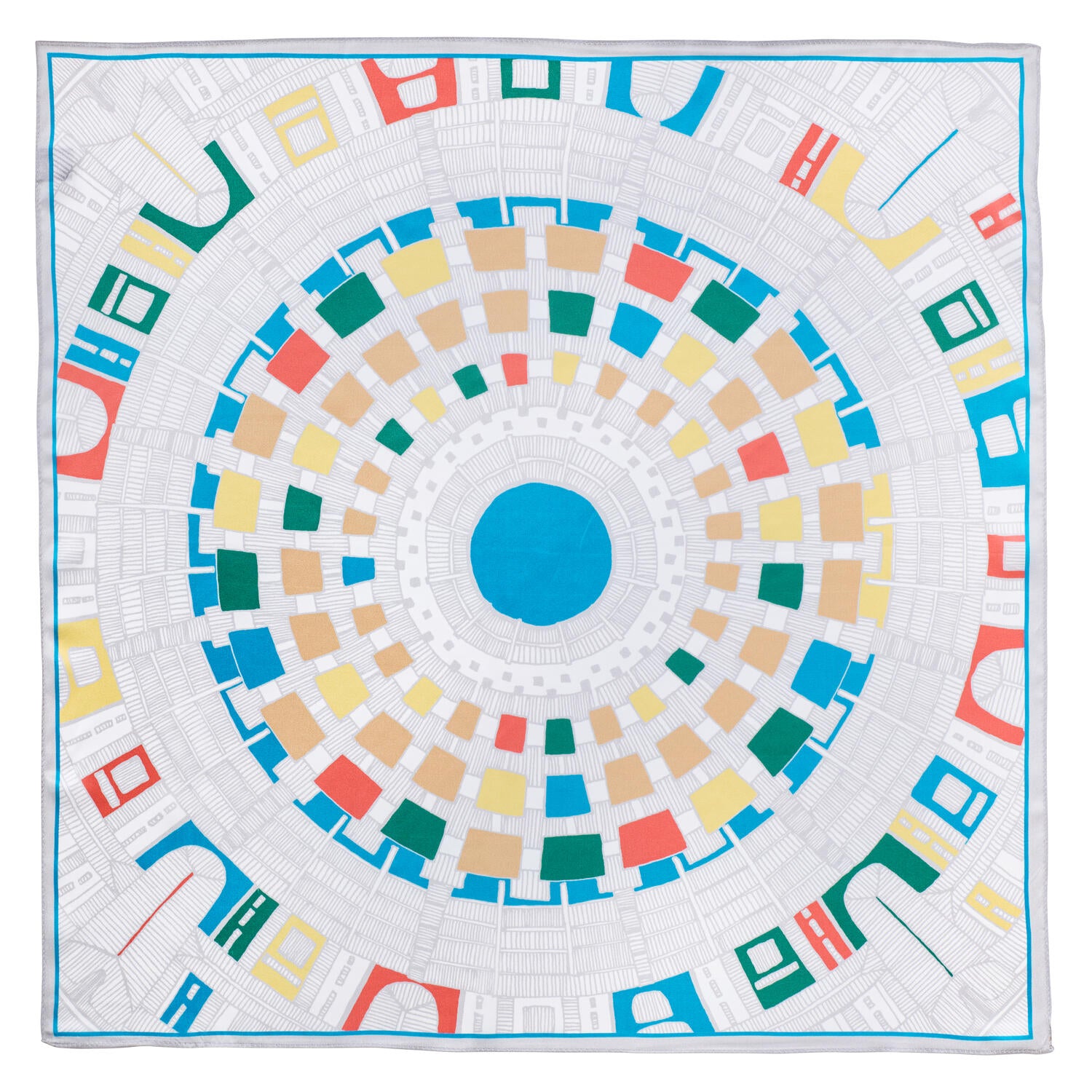 Silketørklæde, Big Cirkel - 70x70 cm.