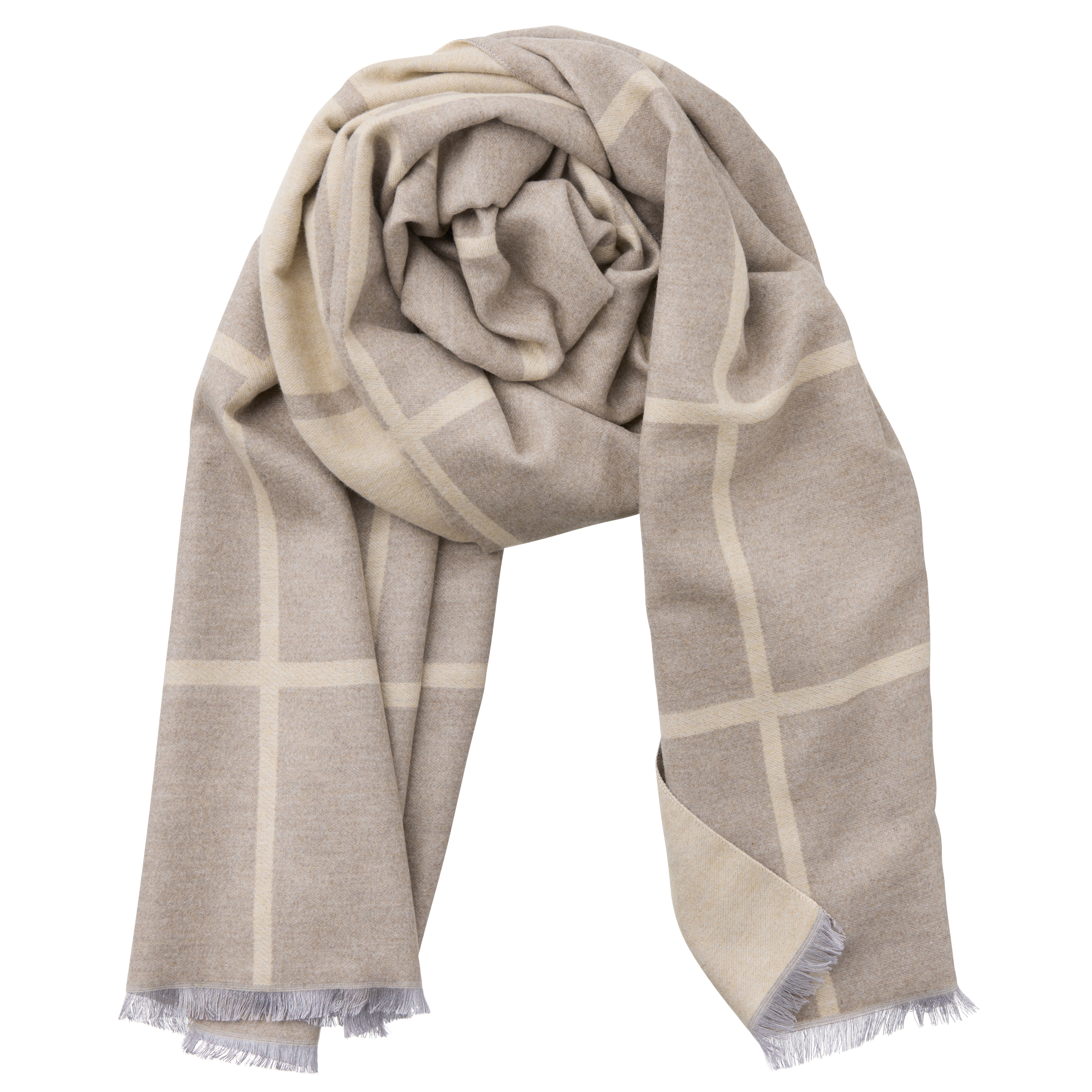 Check tørklæde - beige