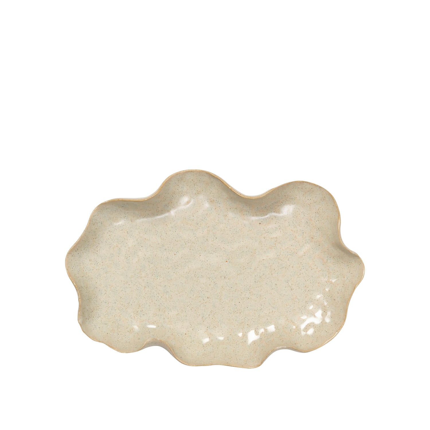 Cori aflang Deko tallerken - Cream