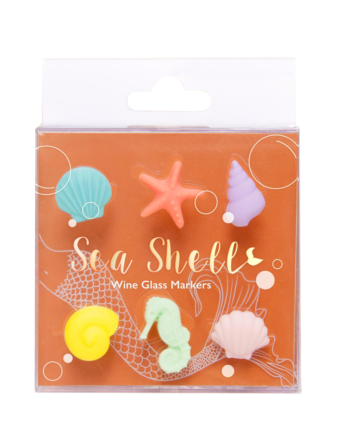 Sea Shell Drinks Markører, 6 stk. - multi