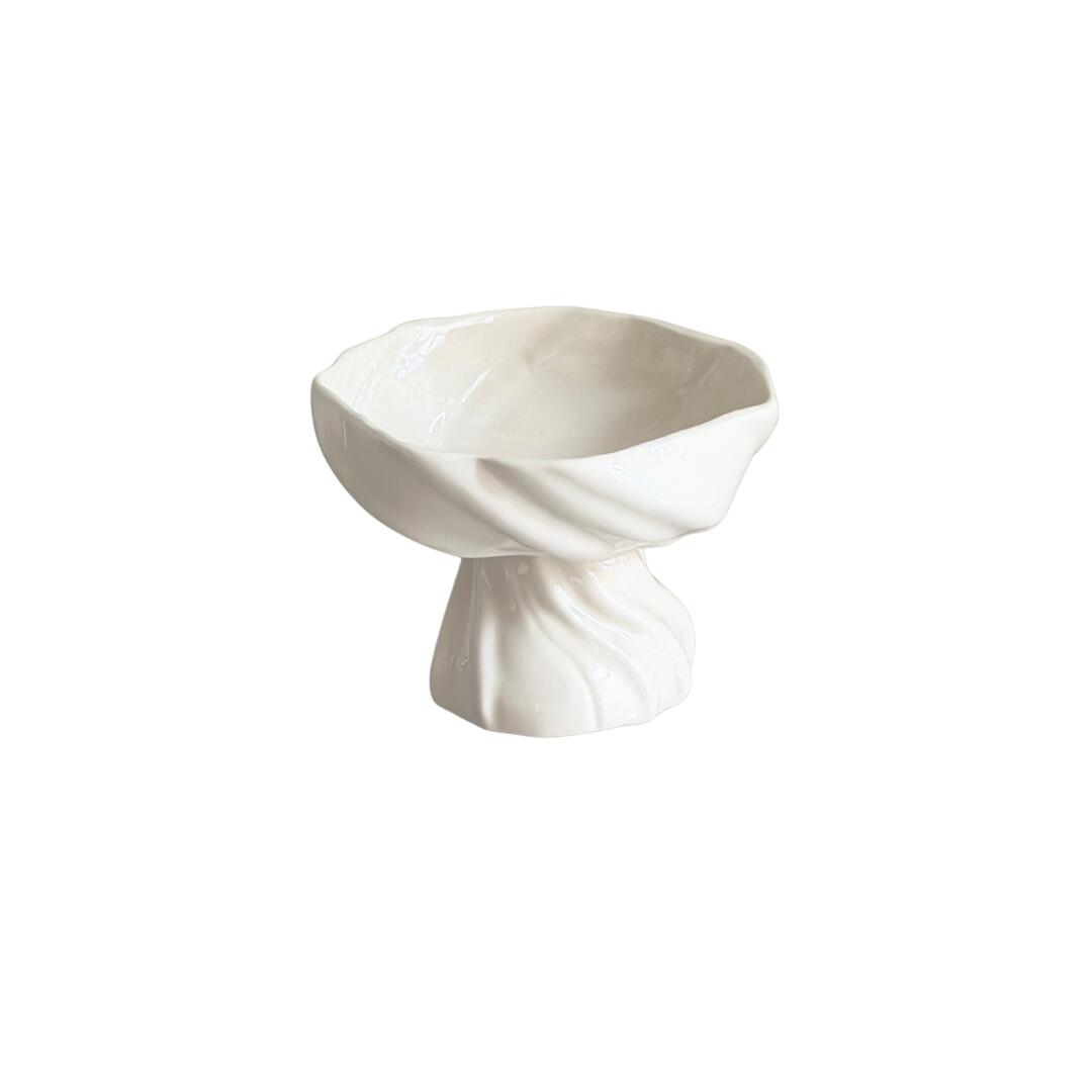 Piedestalskål, Ø11 cm - Beige
