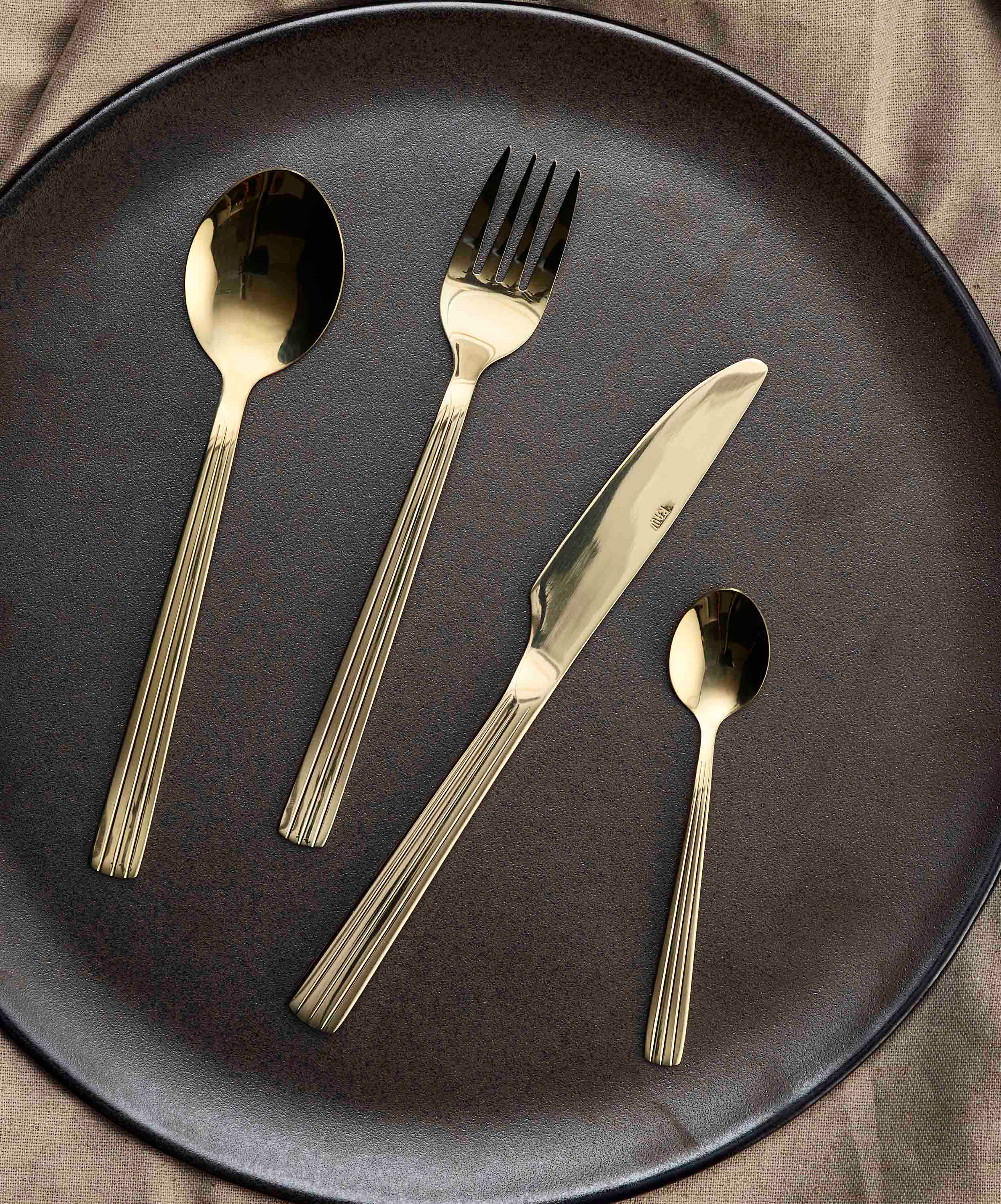 Bestiksæt, champagne guld - 24 dele