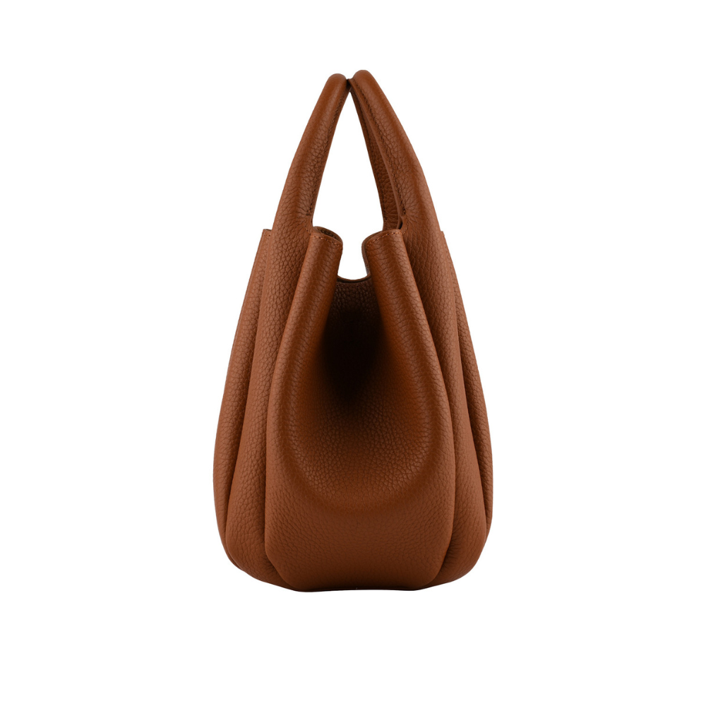 Citrouille lædertaske, mellem – Camel