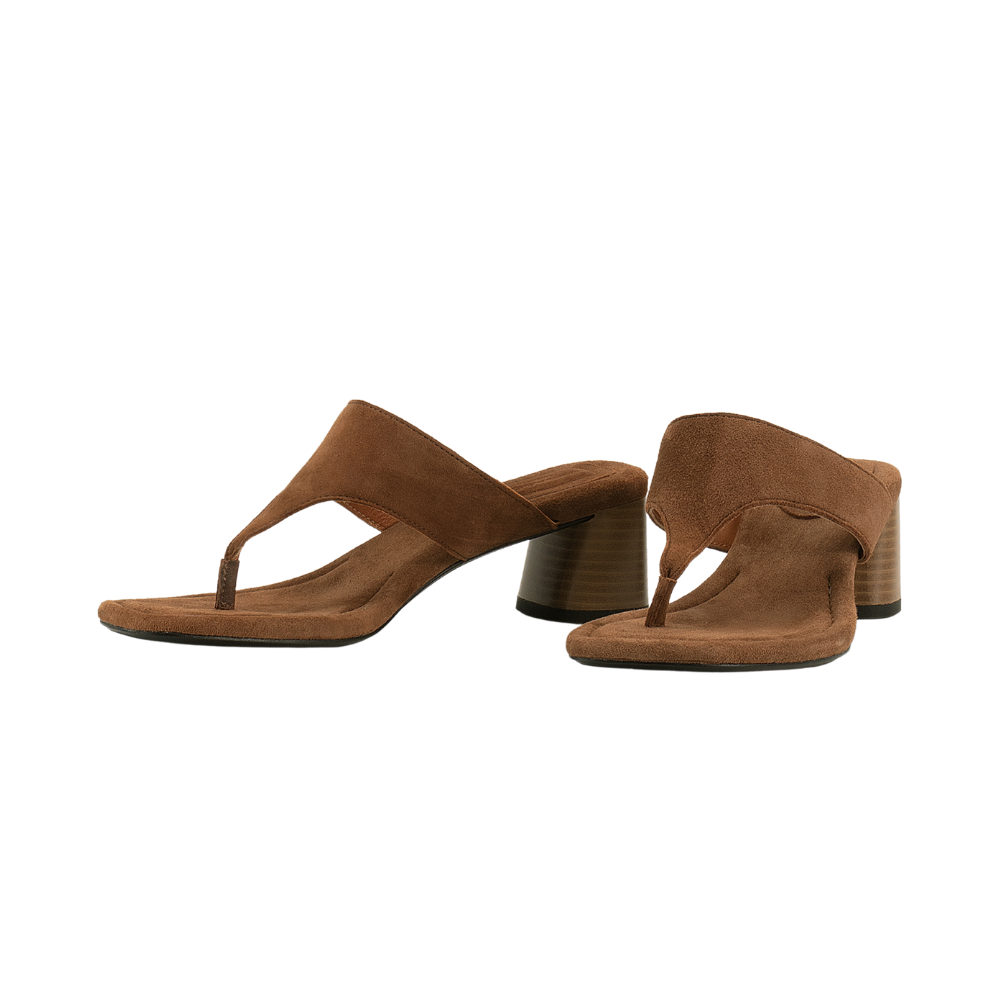 Evie sandal med høj hæl - Cocoa Brown Suede