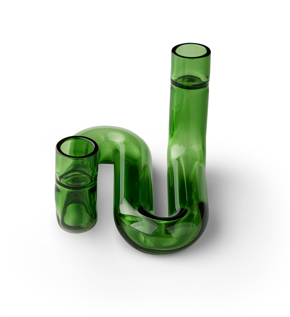 Wave lysestage, Grøn - H10 cm.