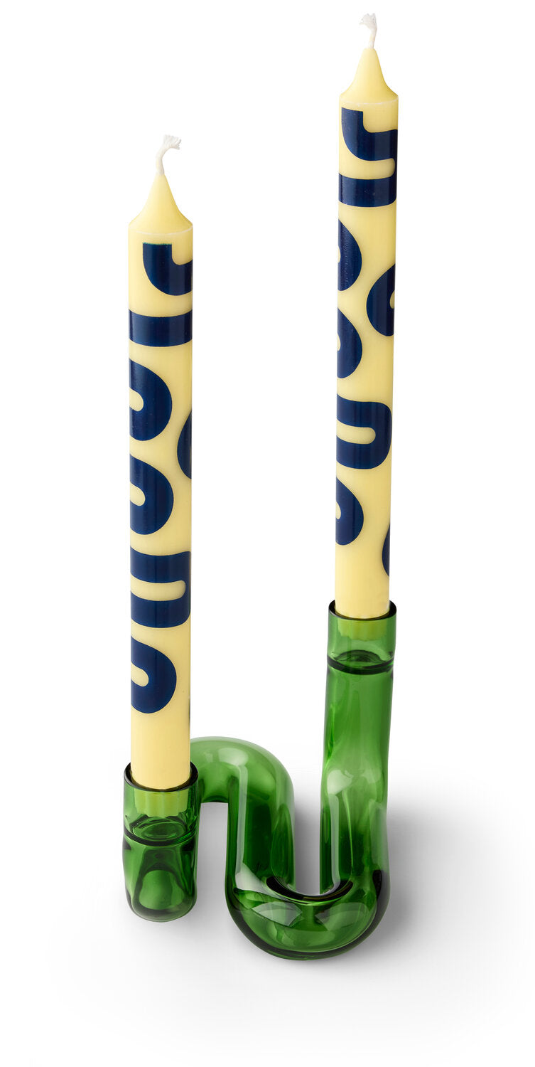 Wave lysestage, Grøn - H10 cm.