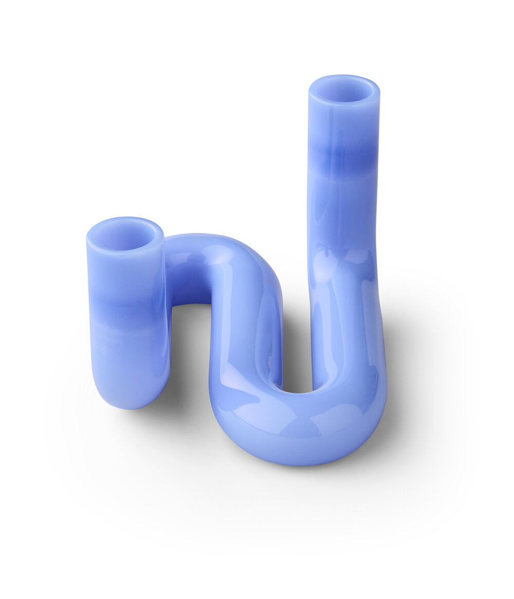 Wave lysestage, Milk Blue - H10 cm.