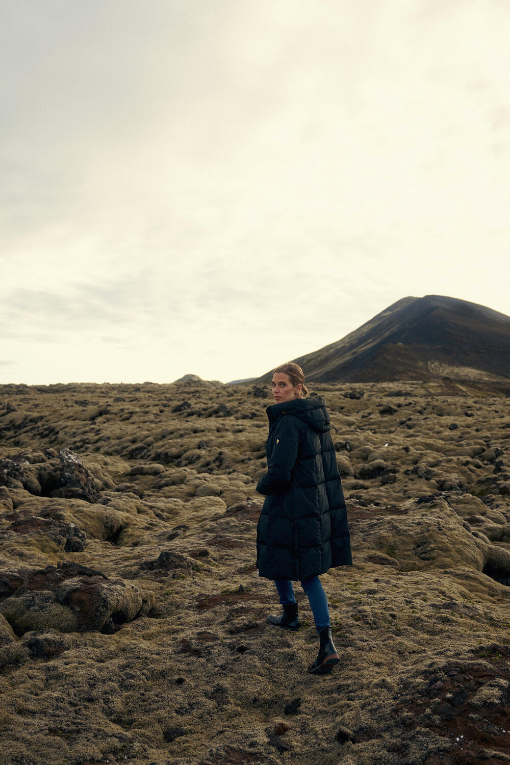 Nova Square dunfrakke - sort