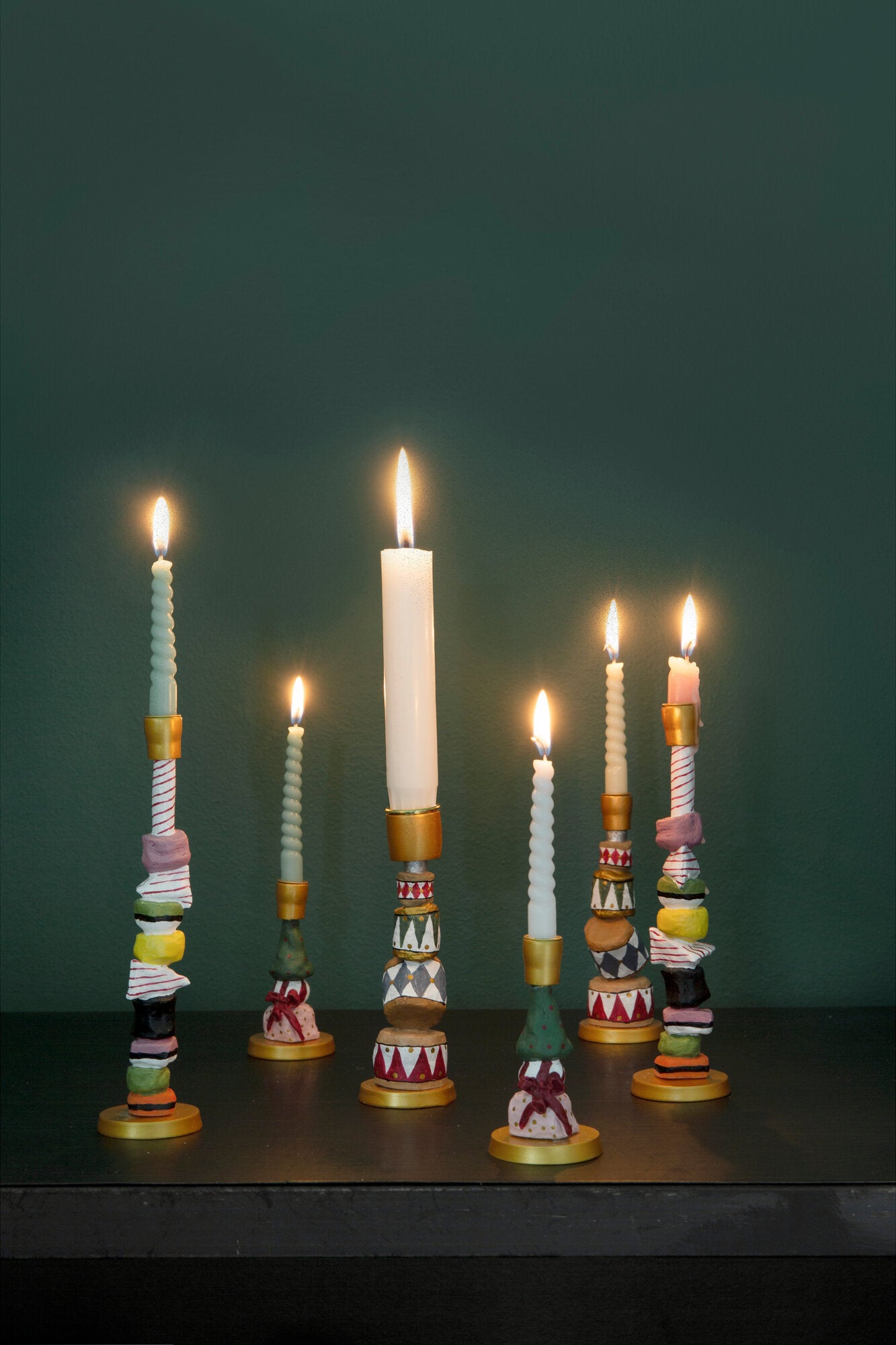 Lysestage, trommetårn - H14 cm.