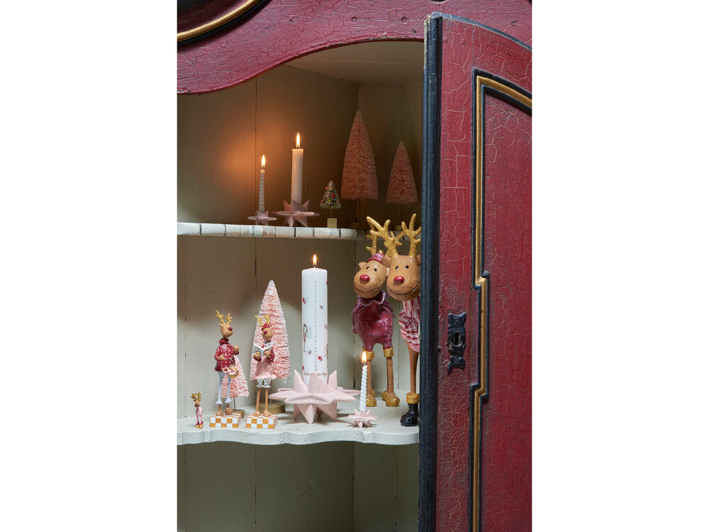 Stjerneskud kalenderstage, lyserød - 17,5x9 cm.