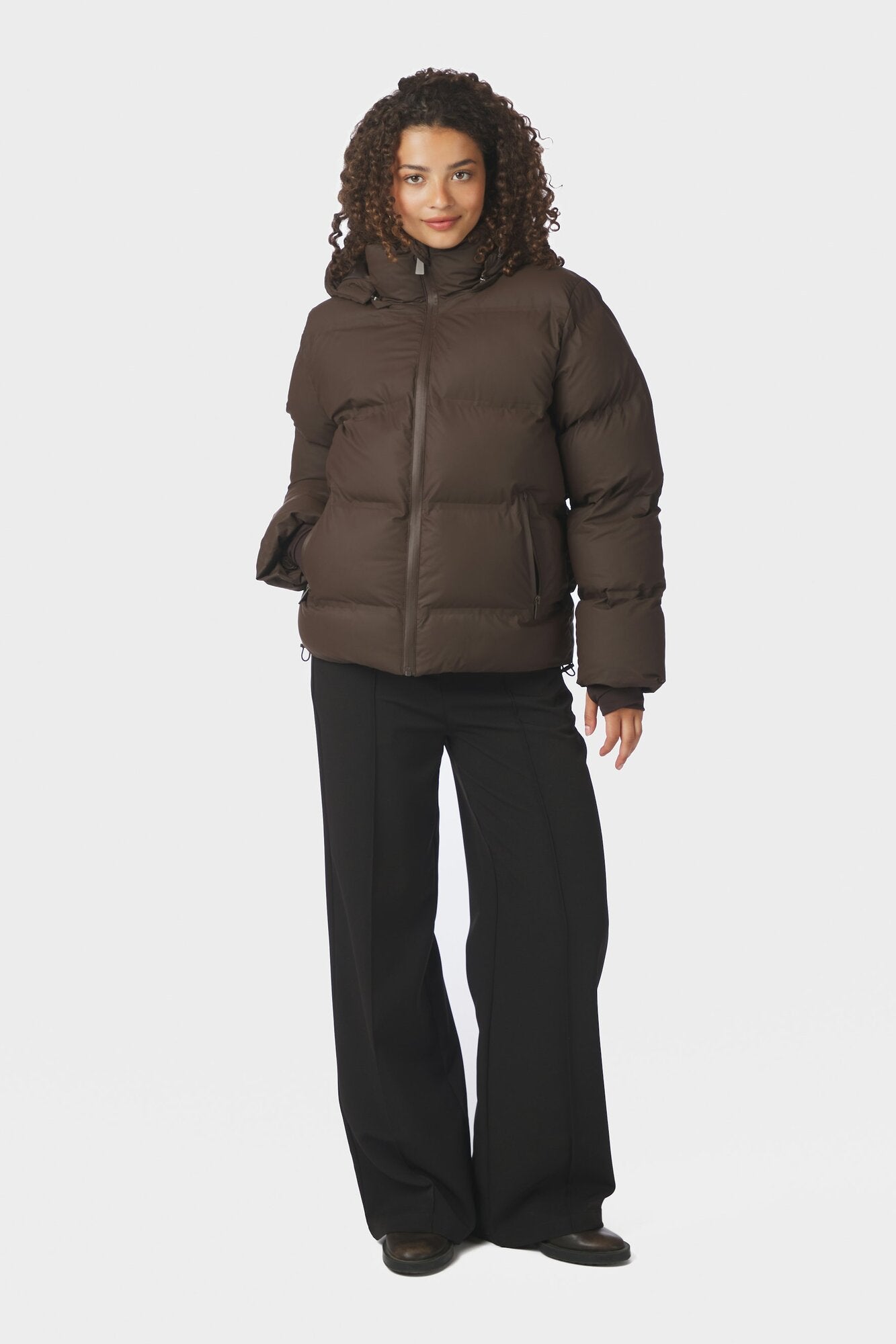 Fox Puffer dunjakke - Dark Brown