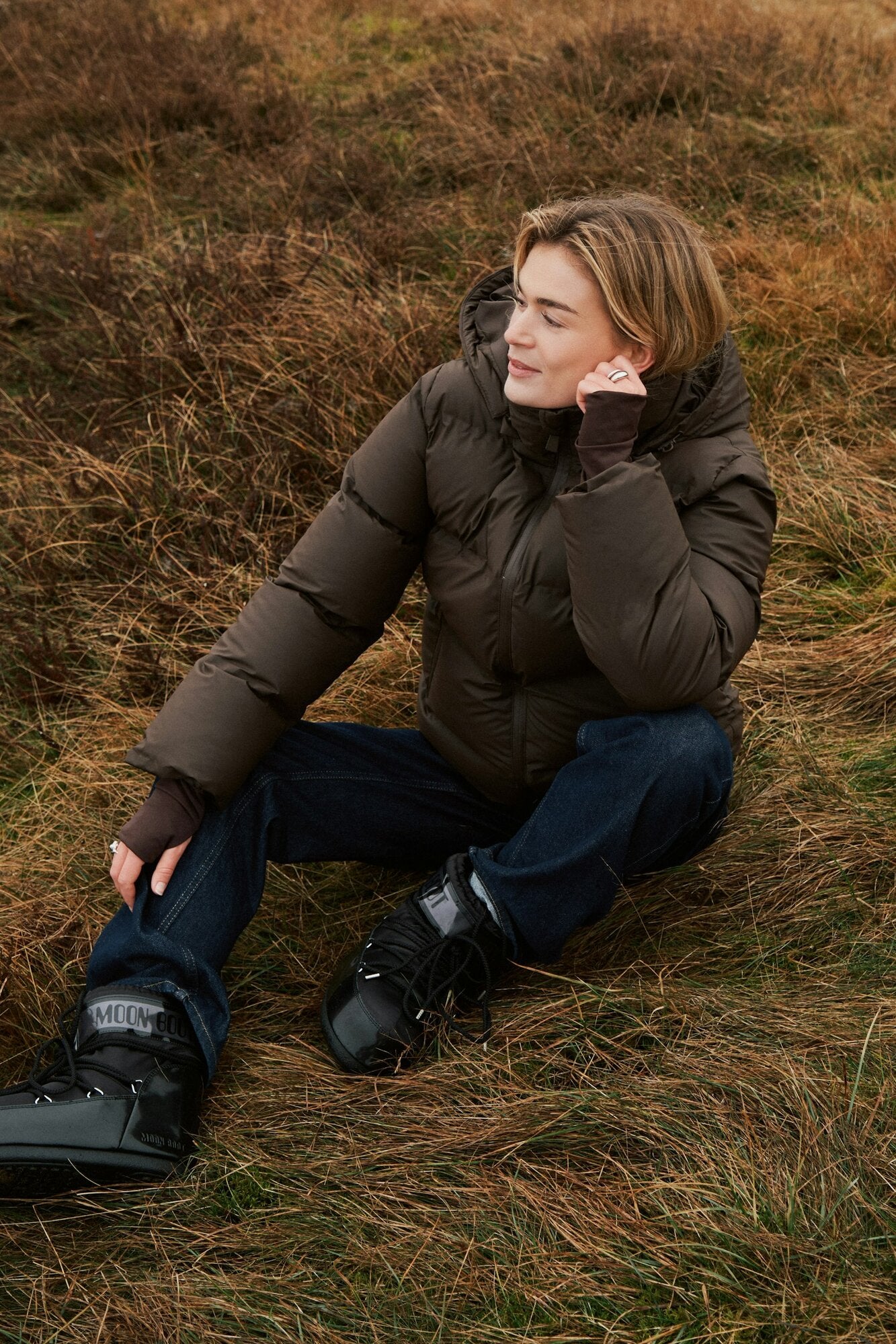 Fox Puffer dunjakke - Dark Brown