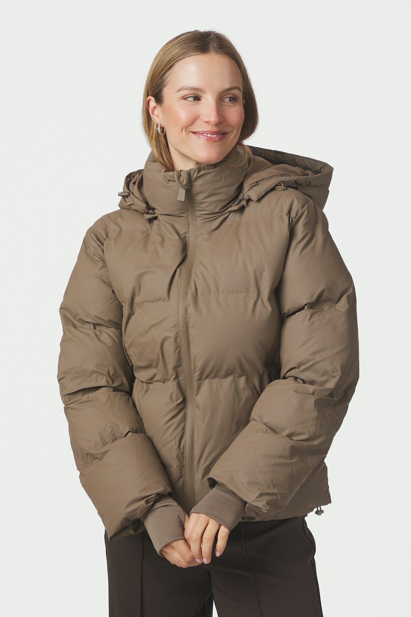 Fox Puffer dunjakke  - Dark Taupe