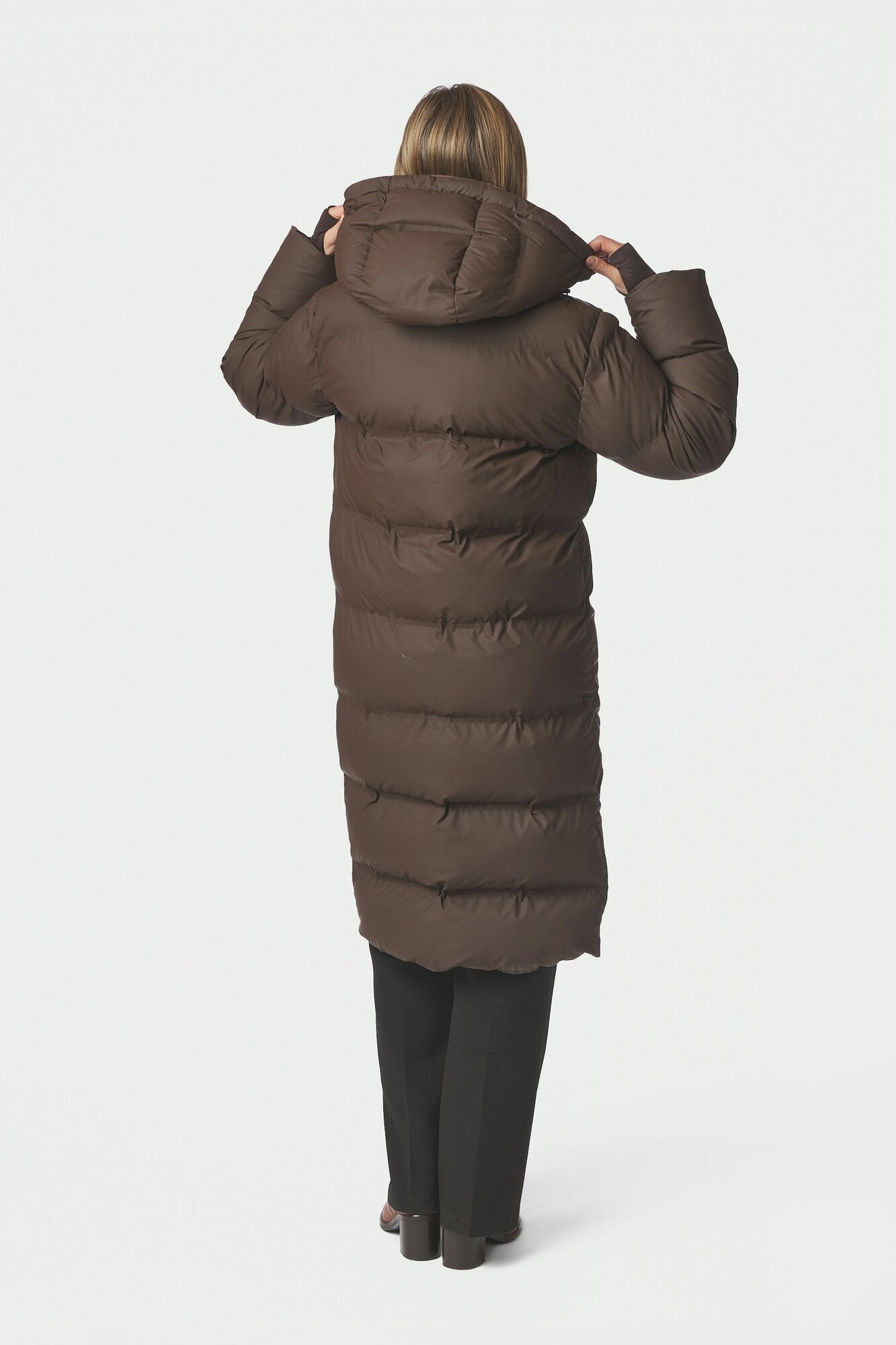 Viviana Puffer dunjakke - Dark Brown