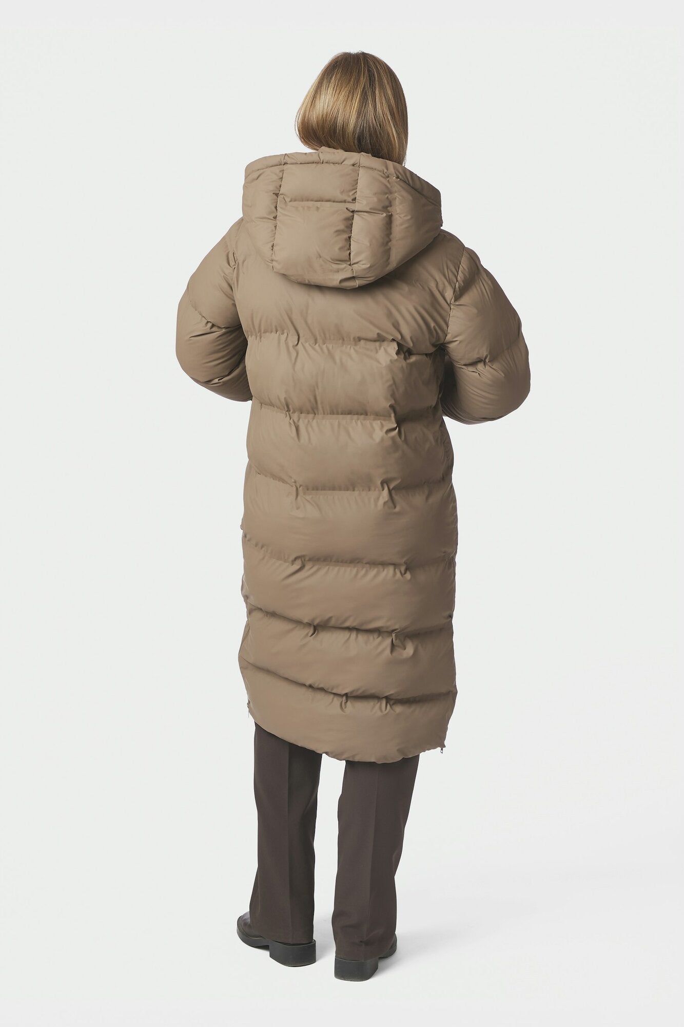 Viviana Puffer dunjakke - Dark Taupe