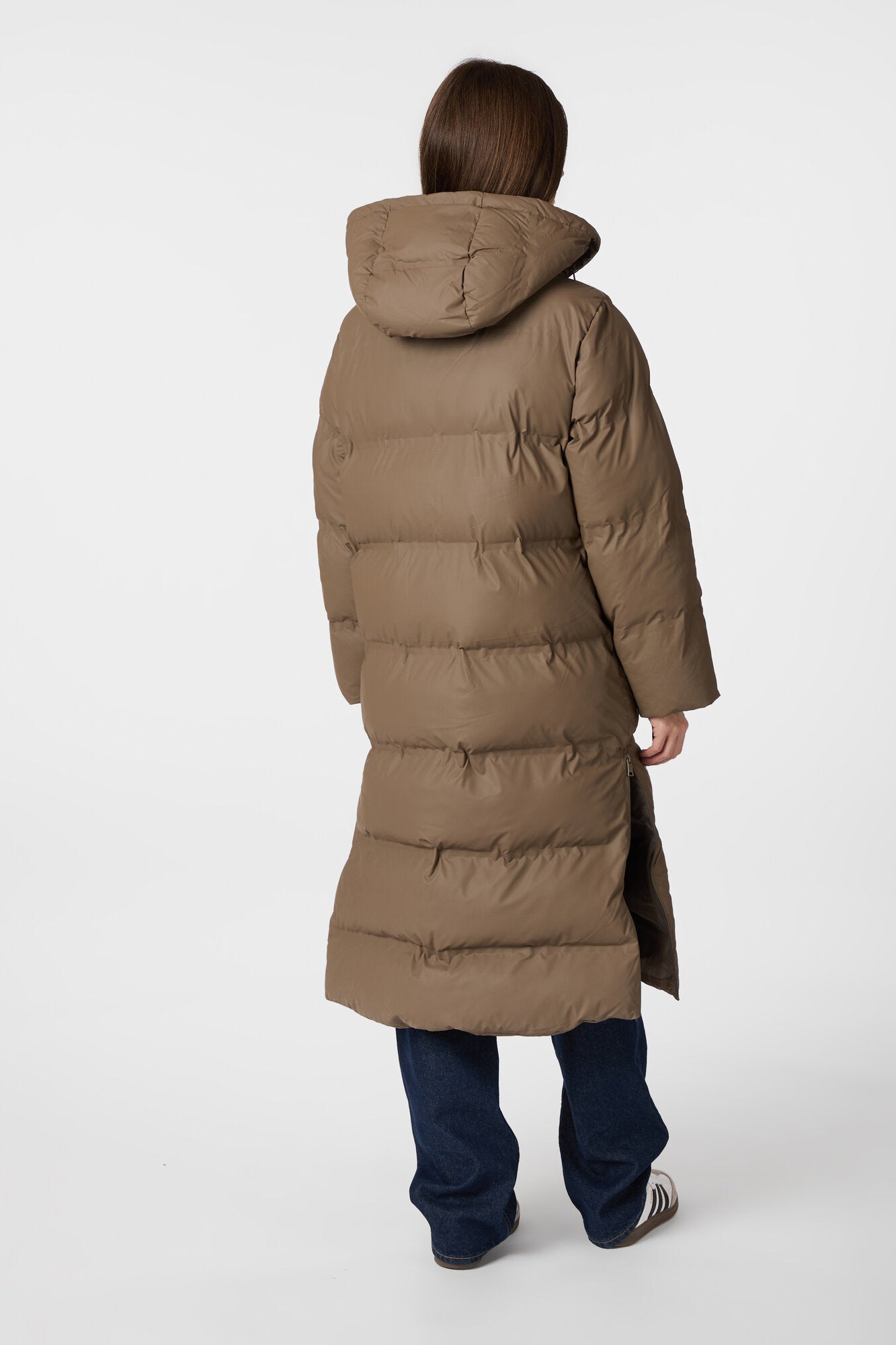 Viviana Puffer dunjakke - Dark Taupe