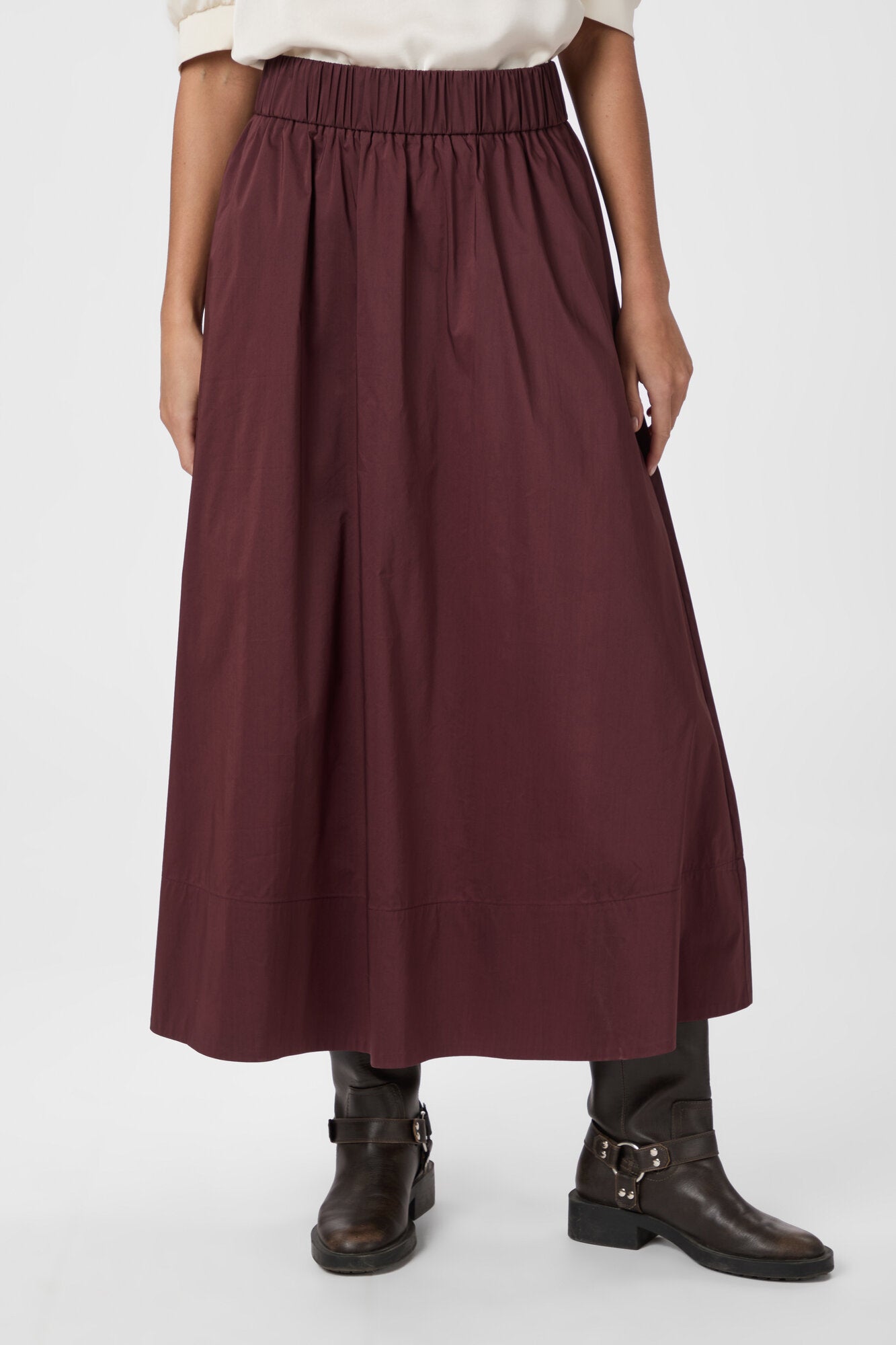 Yara Poplin nederdel - Burgundy