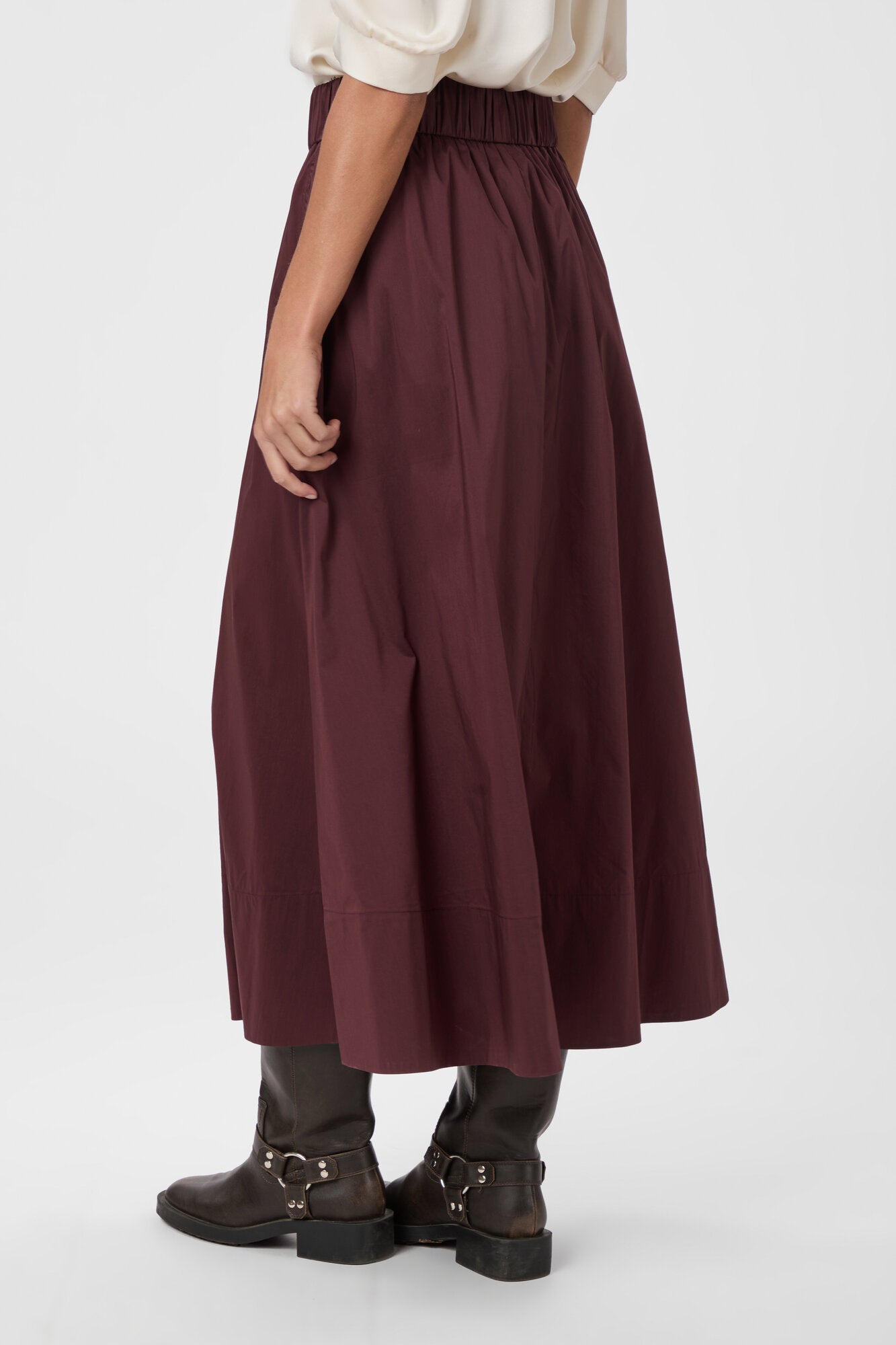 Yara Poplin nederdel - Burgundy