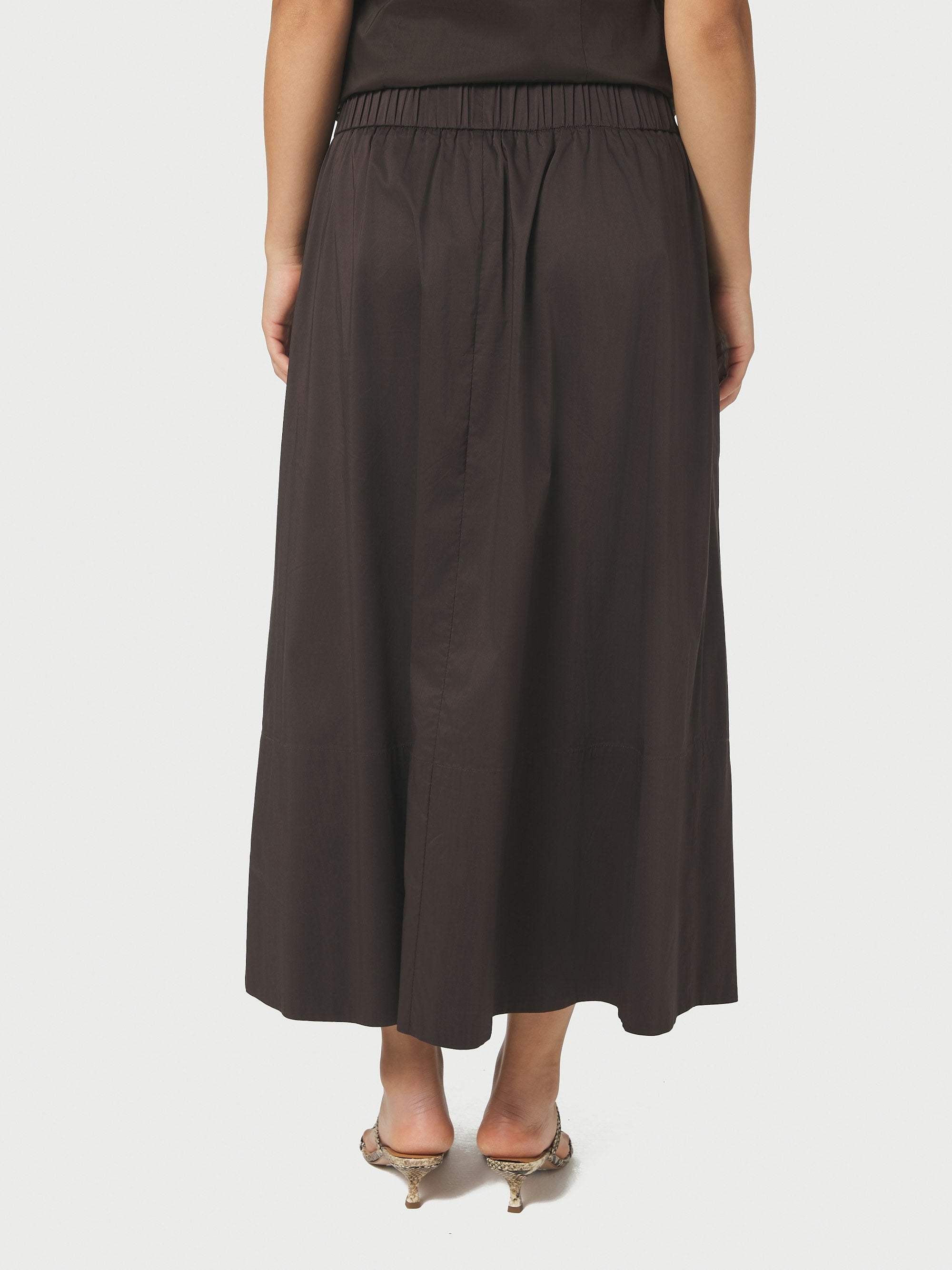 Yara Poplin nederdel - Chocolate Brown
