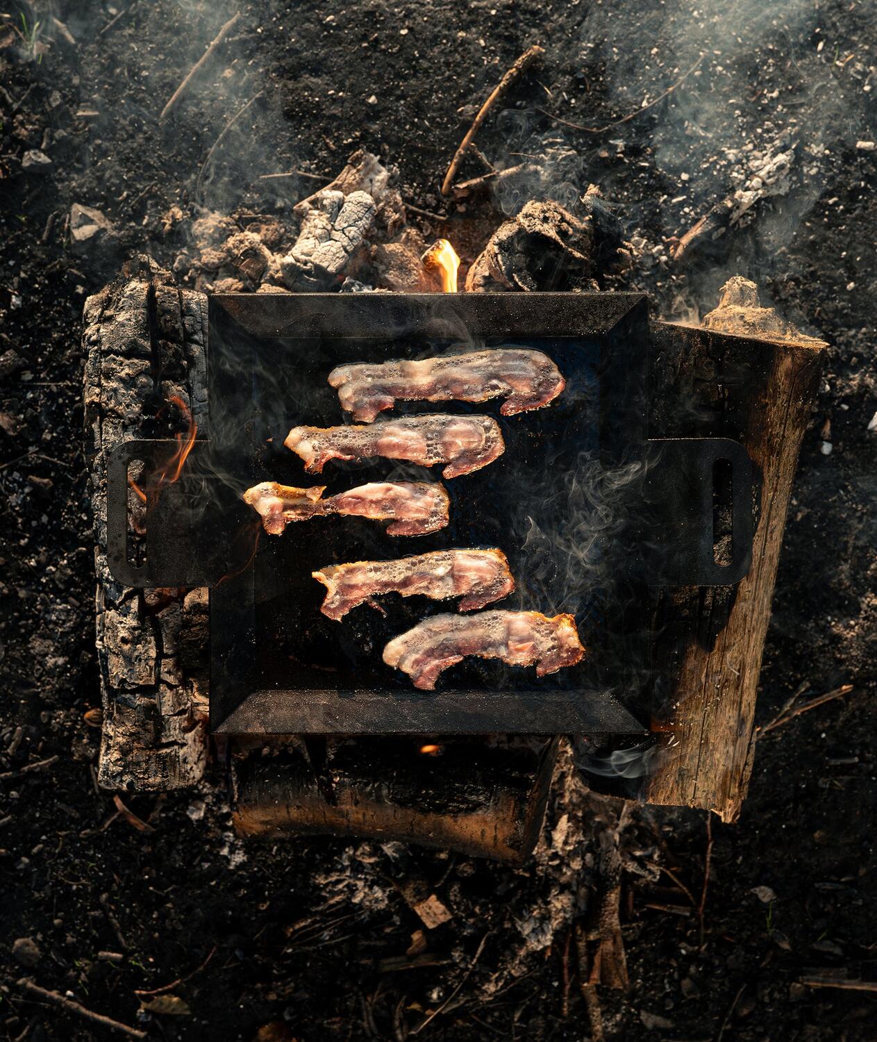 Carbonstål stegeplade - 39 x 27 cm