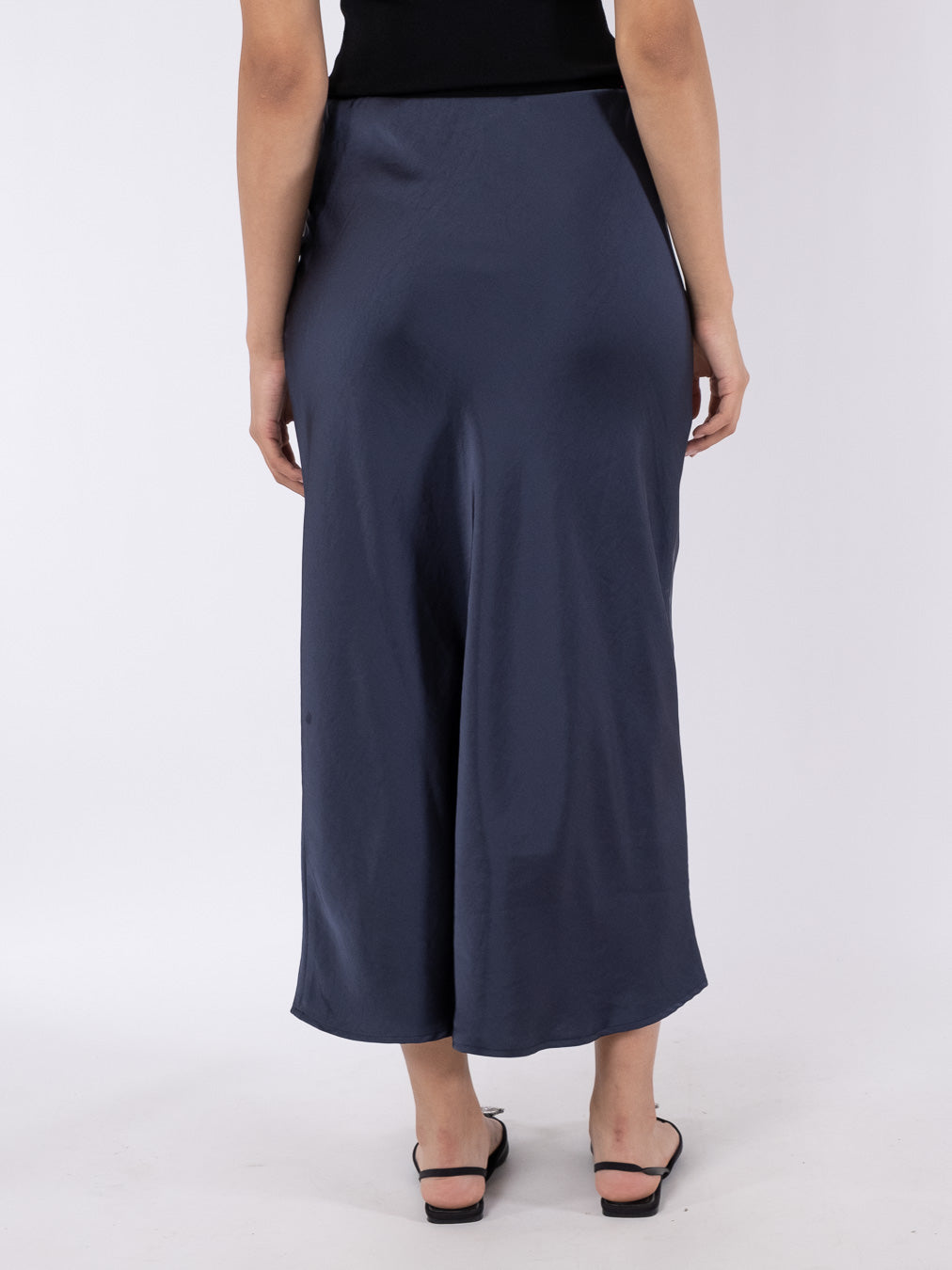 Vicky Heavy satinnederdel  - Midnight blue