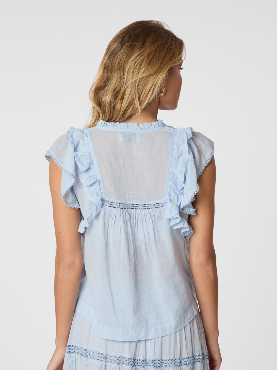 Jayla S Voile Top - Light Blue
