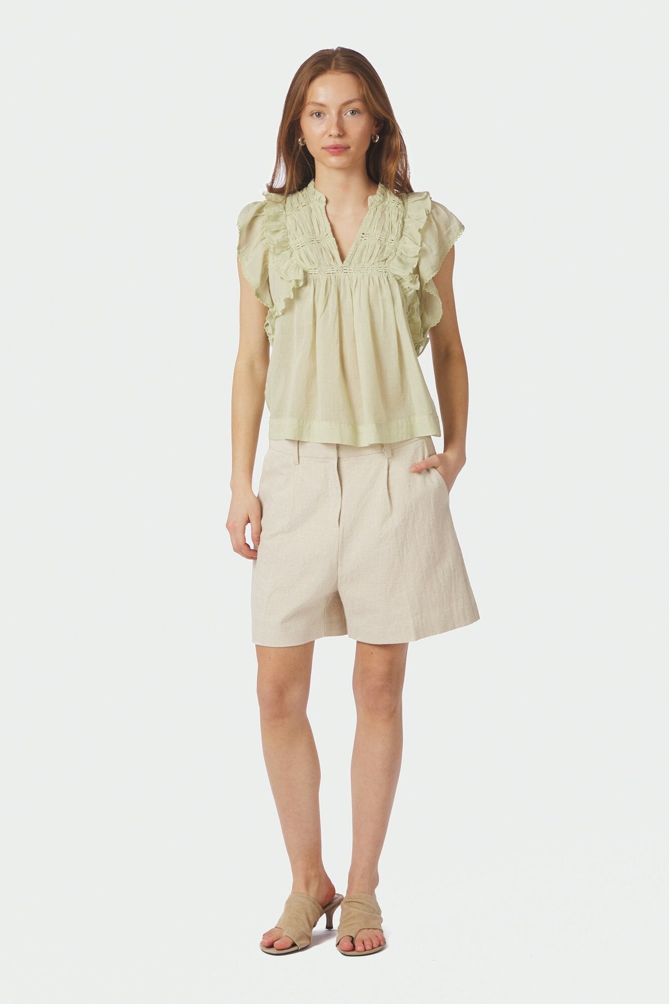 Jayla S Voile top - Pistachio
