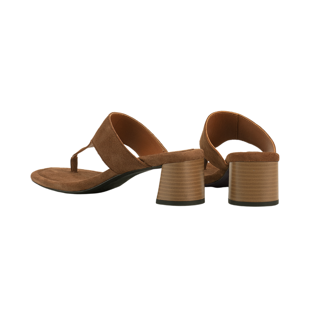 Evie sandal med høj hæl - Cocoa Brown Suede