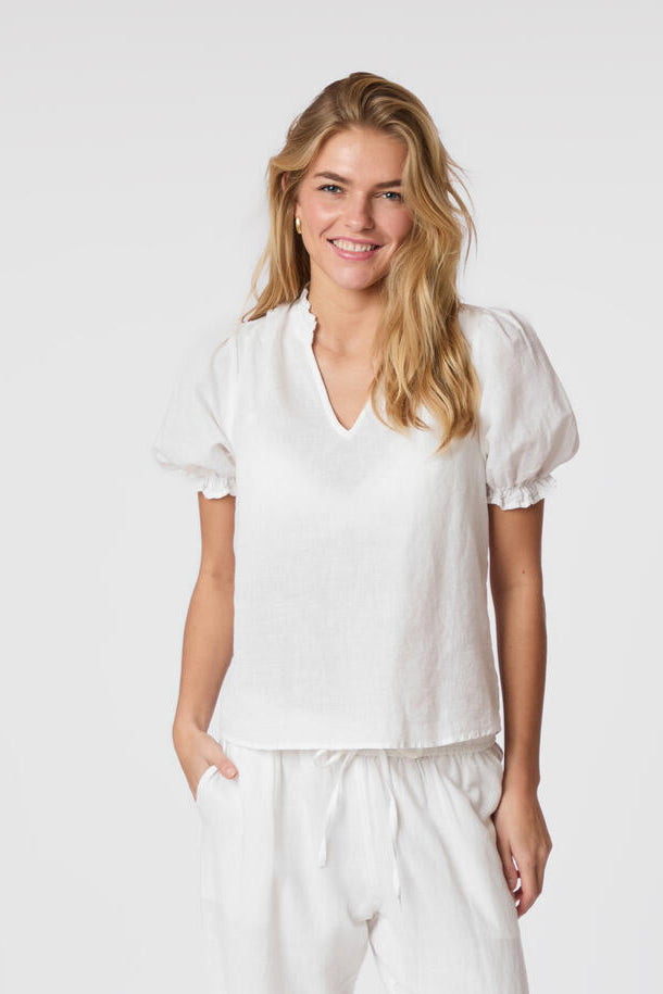 Odesa hørbluse - hvid