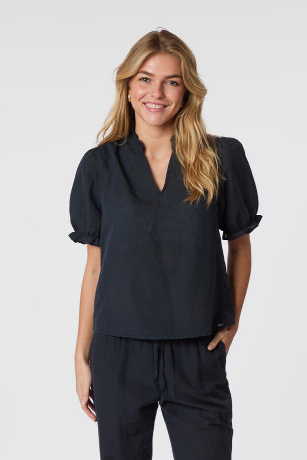 Odesa hørbluse - navy