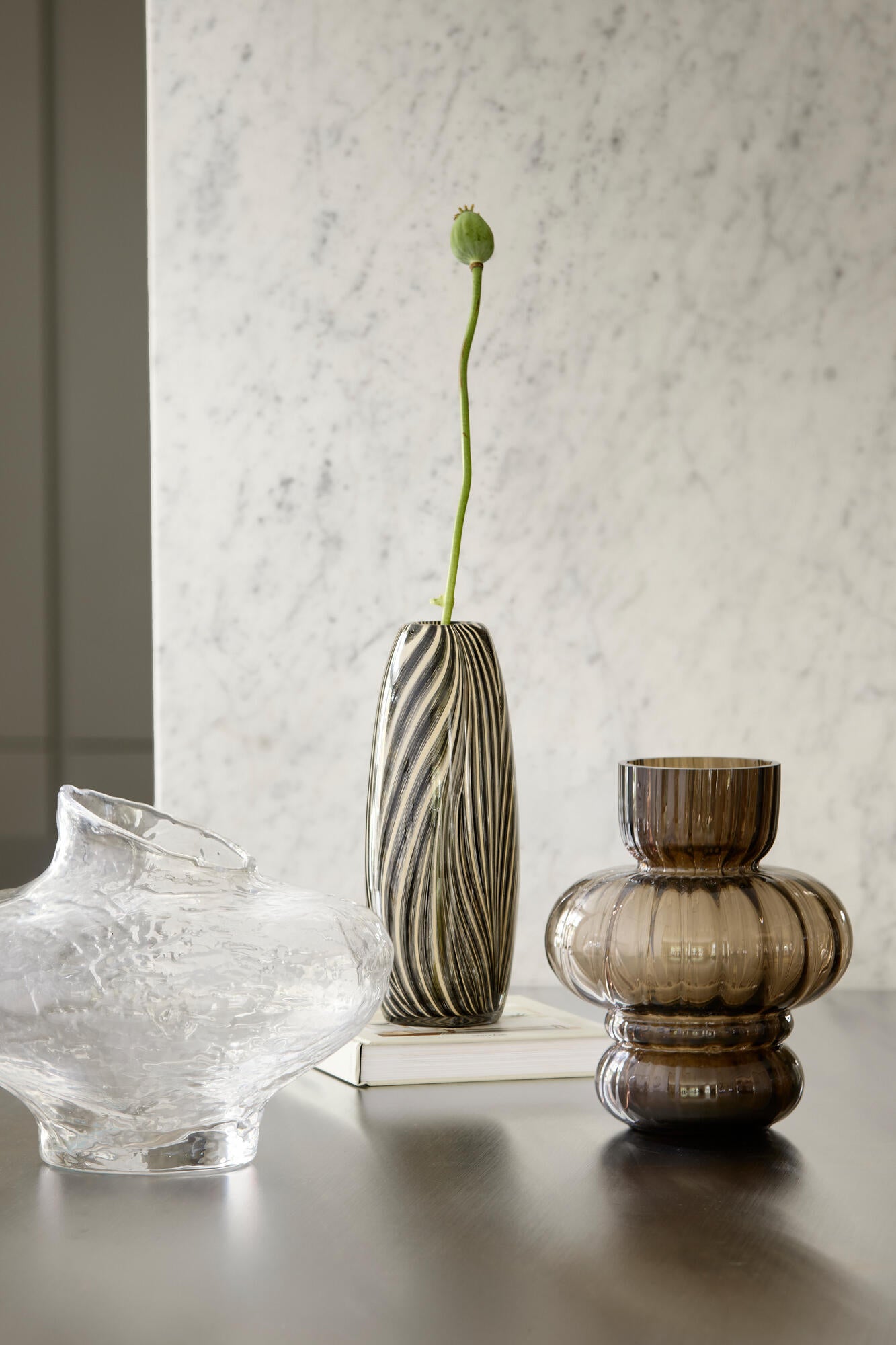 Vase m. striber - H29 cm