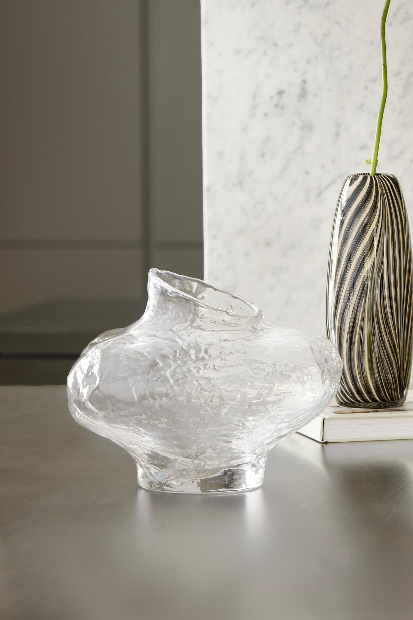 Curve vase, klar - H25 cm