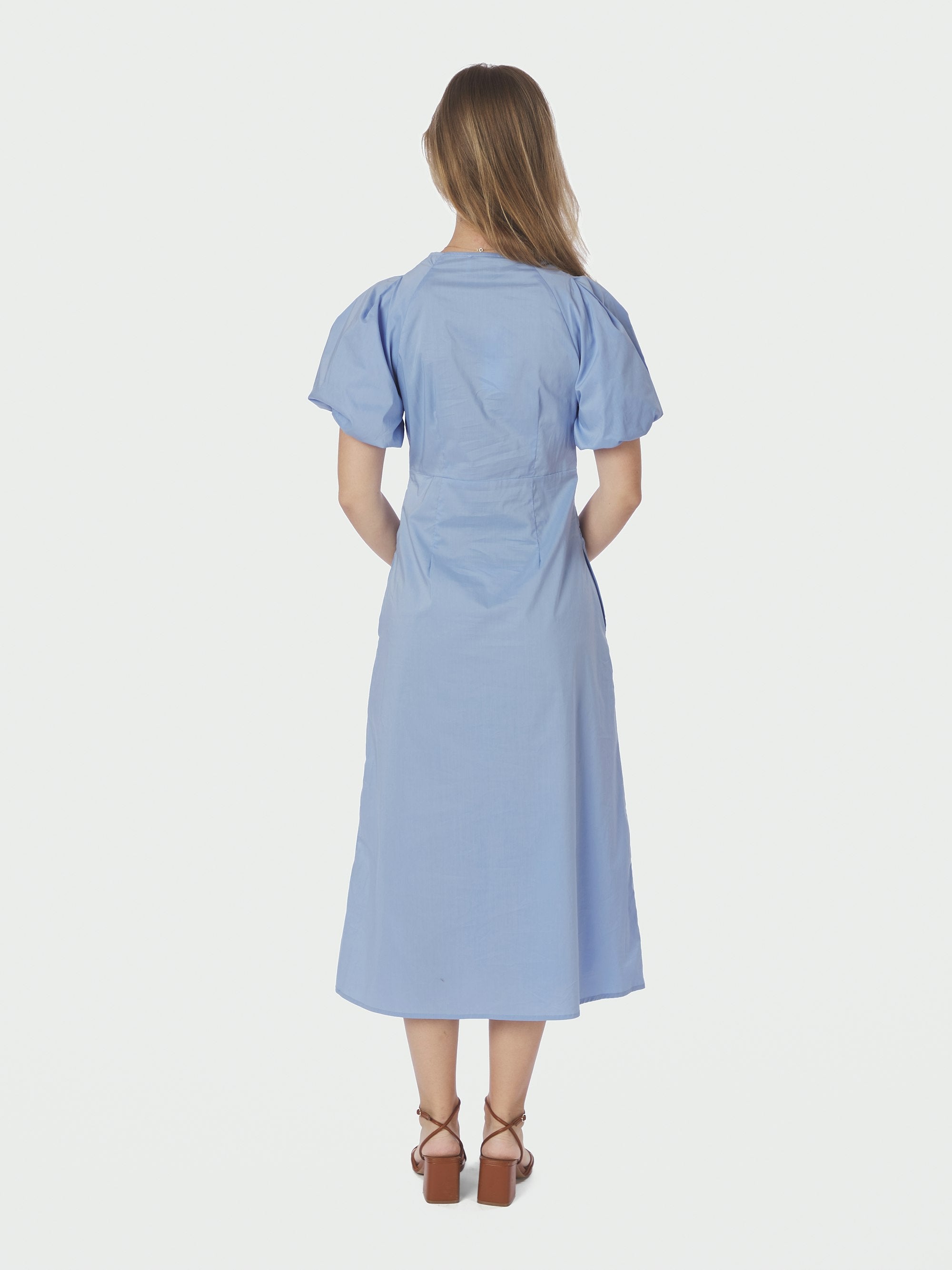 Illana Poplin kjole - Sky Blue