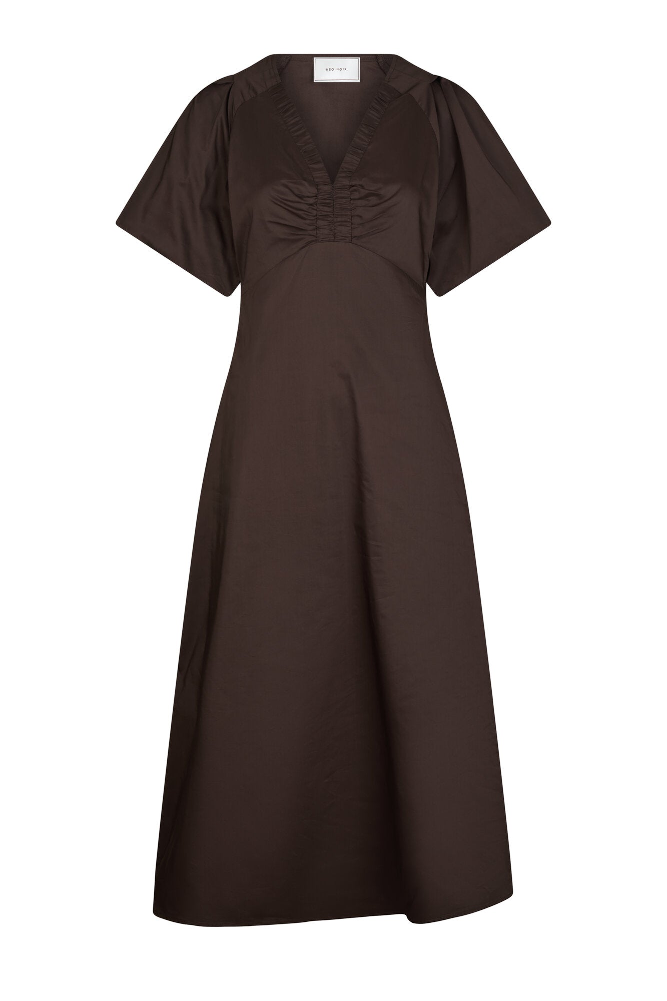 Illana Poplin kjole - Chocolate Brown