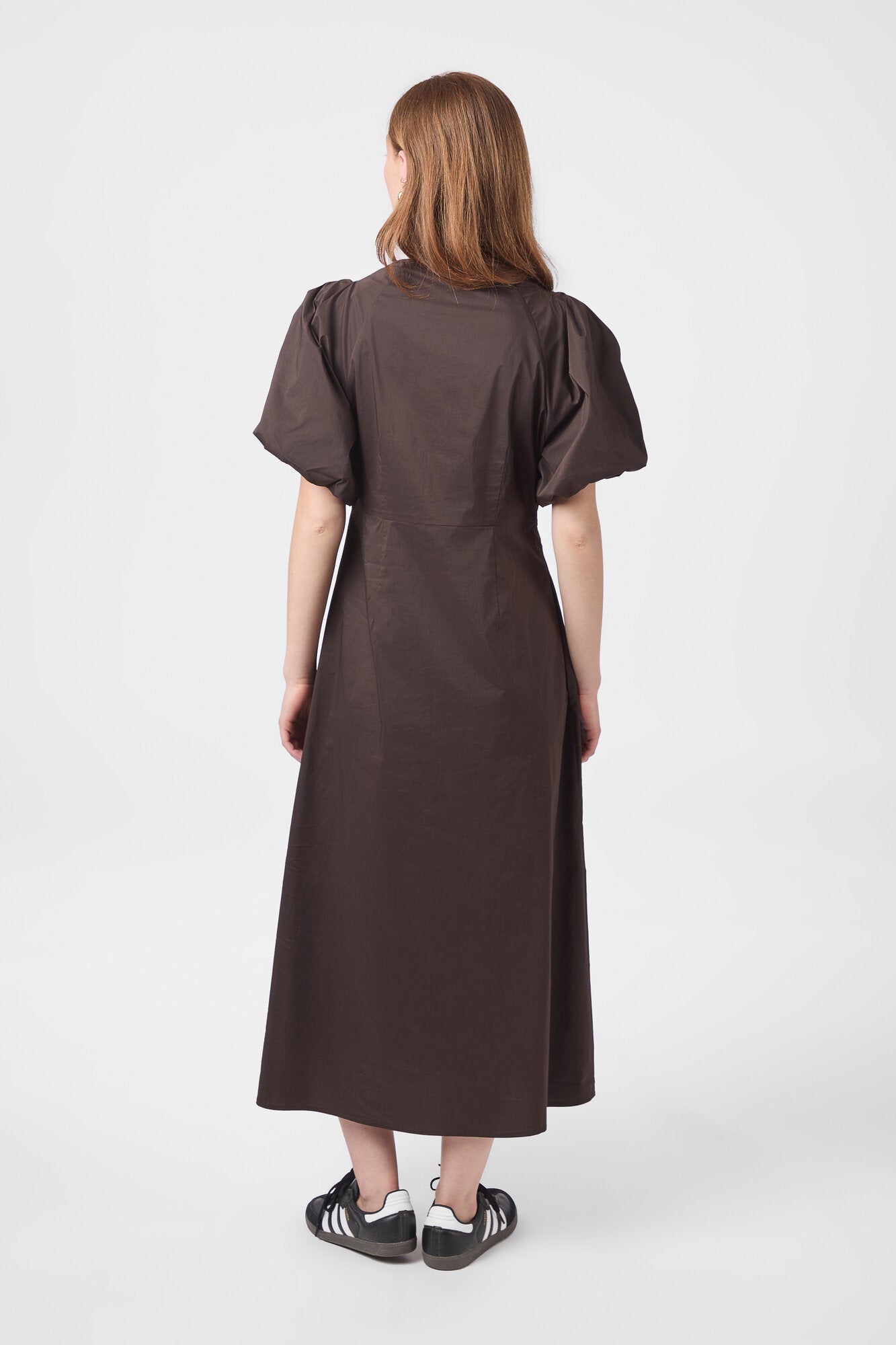 Illana Poplin kjole - Chocolate Brown