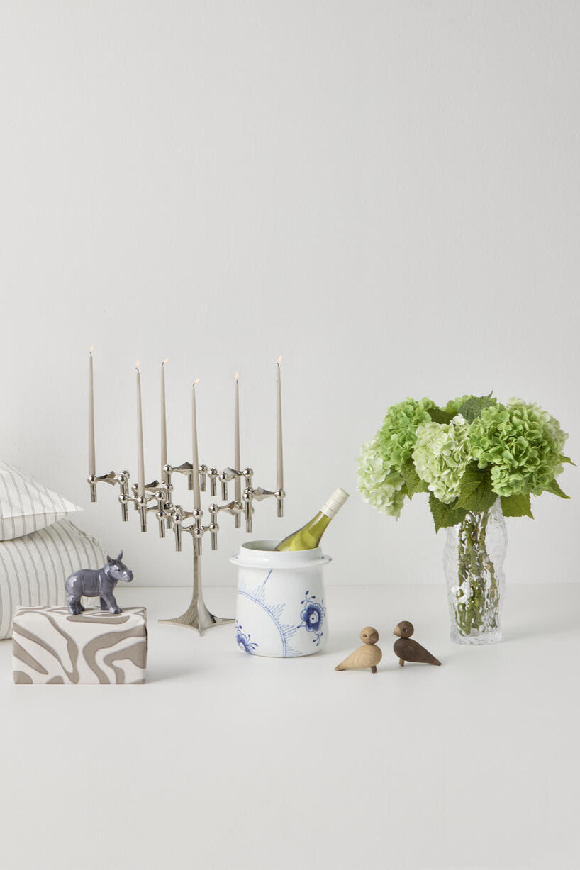 Nagel lysestage - krom