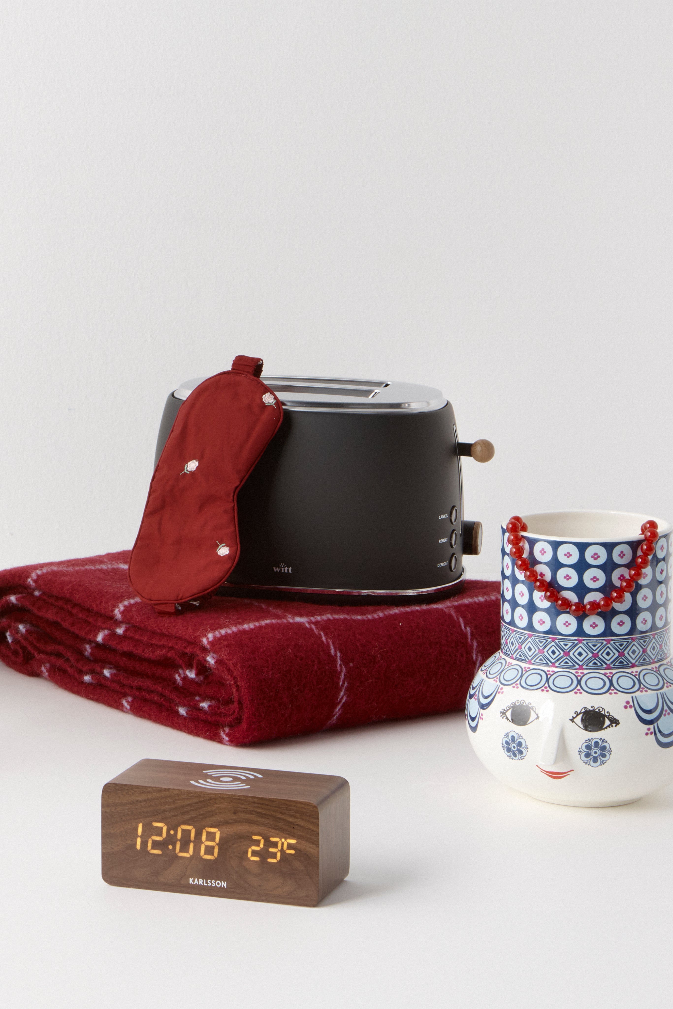 Premium 2-slice Wood brødrister - sort