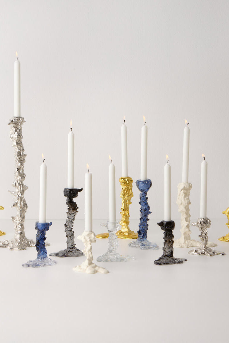 Drip lysestage, S - sølvfarvet