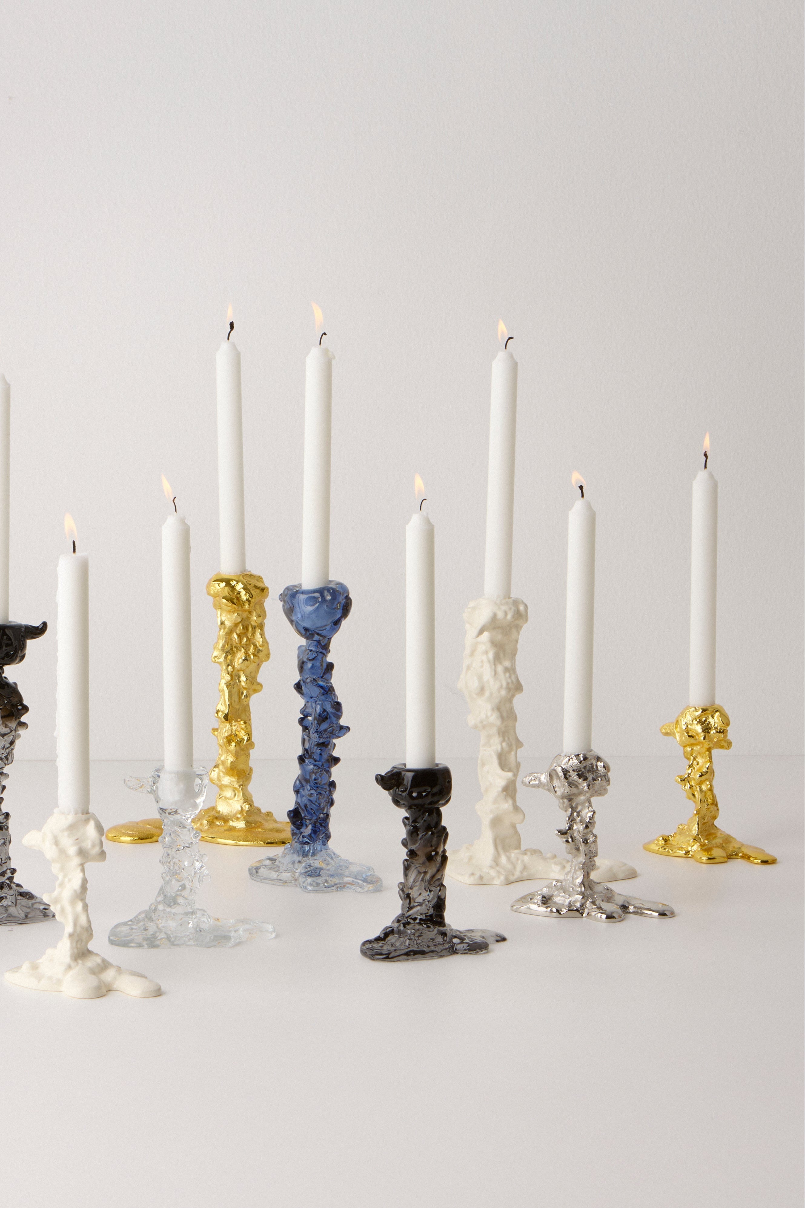 Drip lysestage, L - hvid