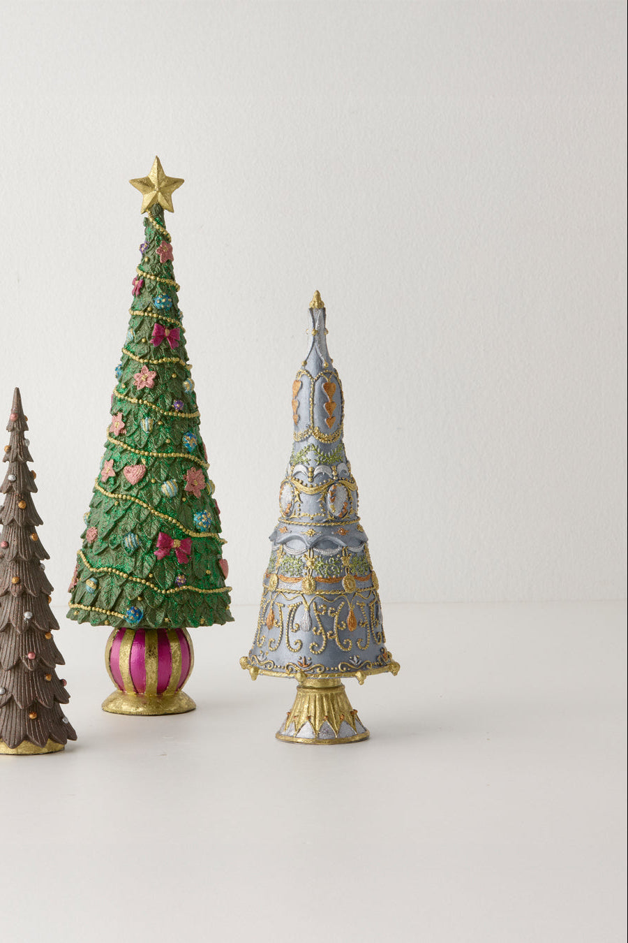 Juletræ, sølvfarvet/guldfarvet - H33 cm