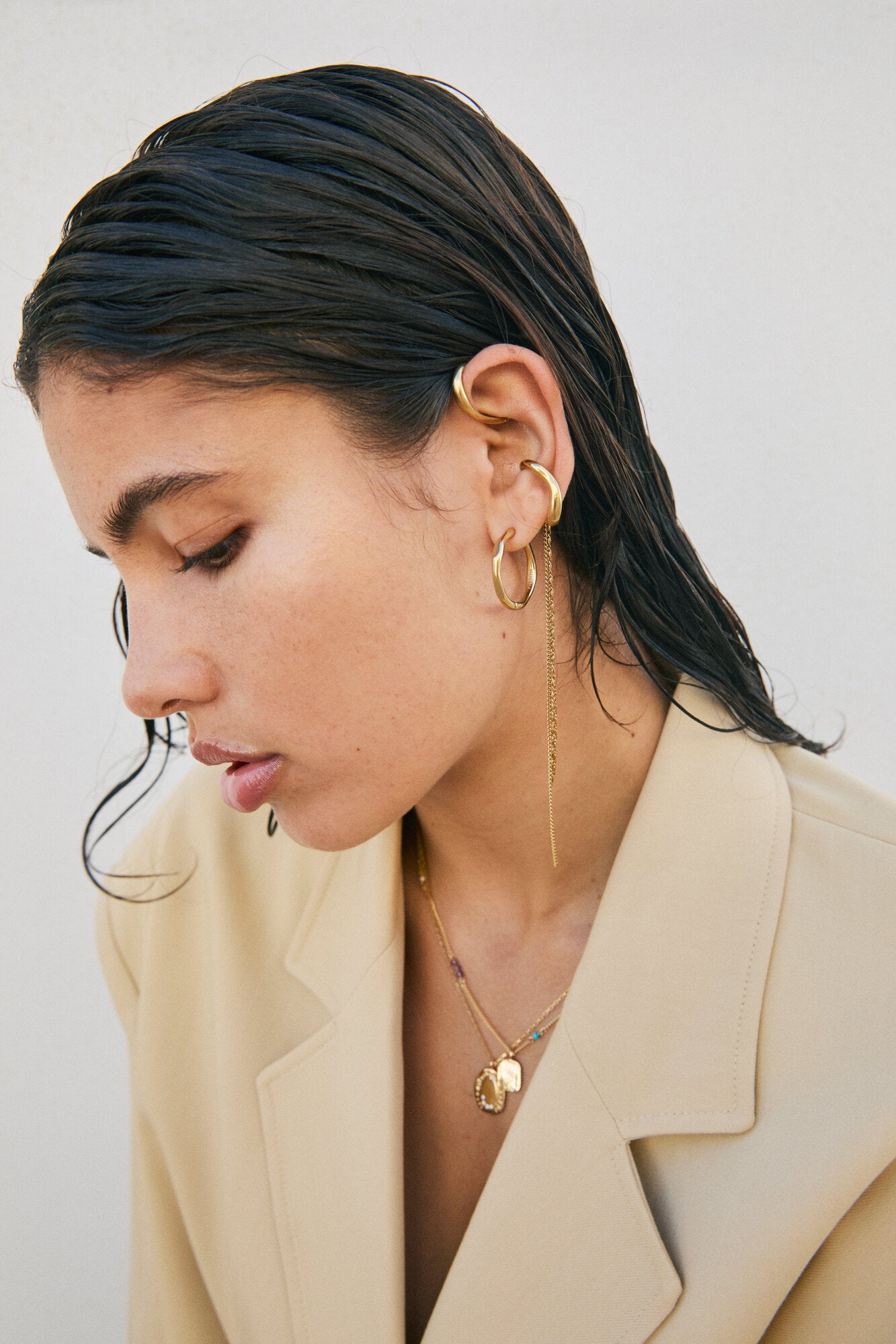 Evon 2-i-1 earcuff sæt - forgyldt