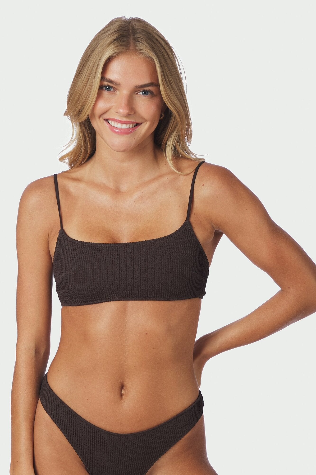 Skin Sand Crepe bikinitop - mørkebrun