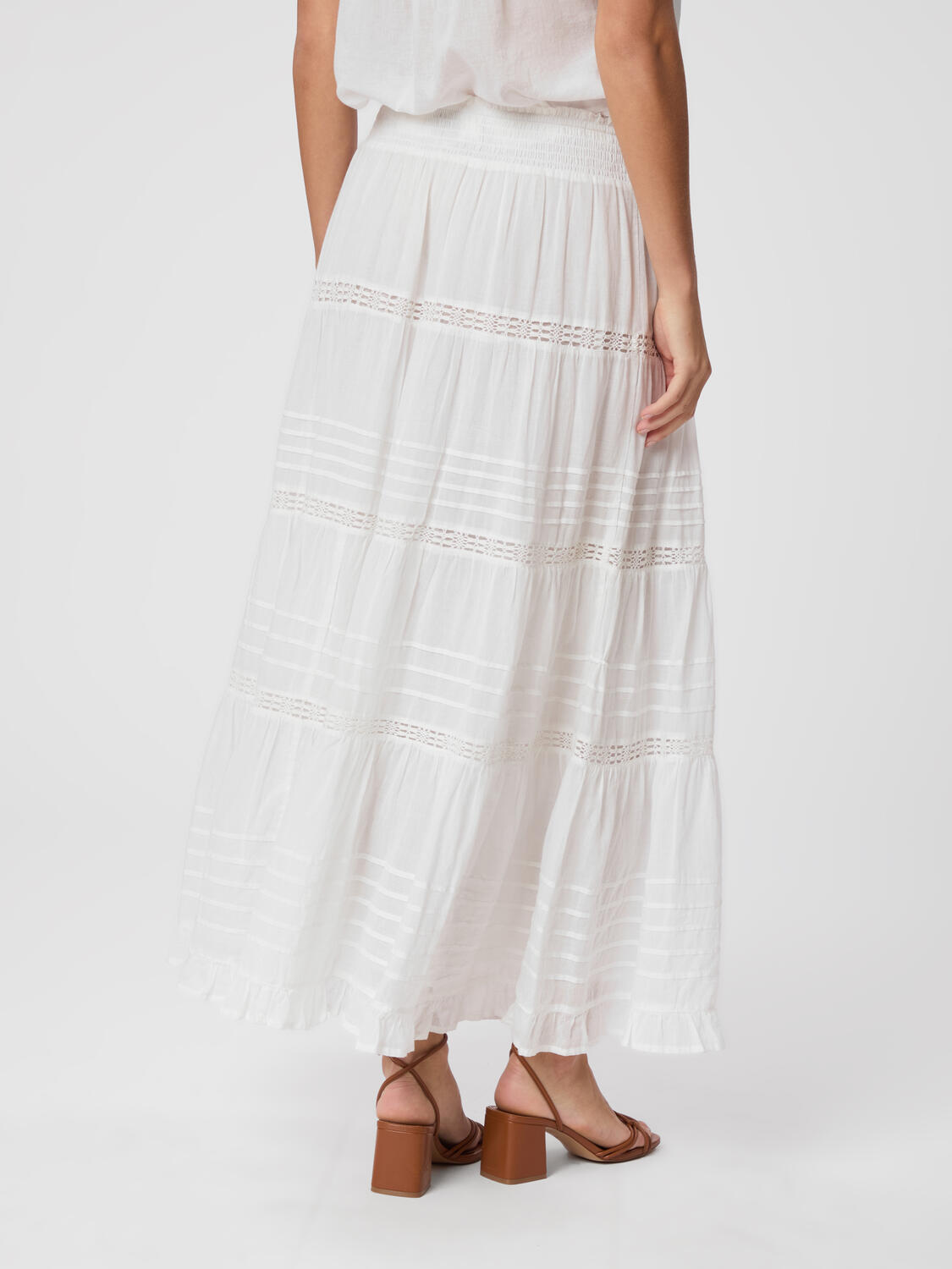 Felicia S Voile nederdel - hvid