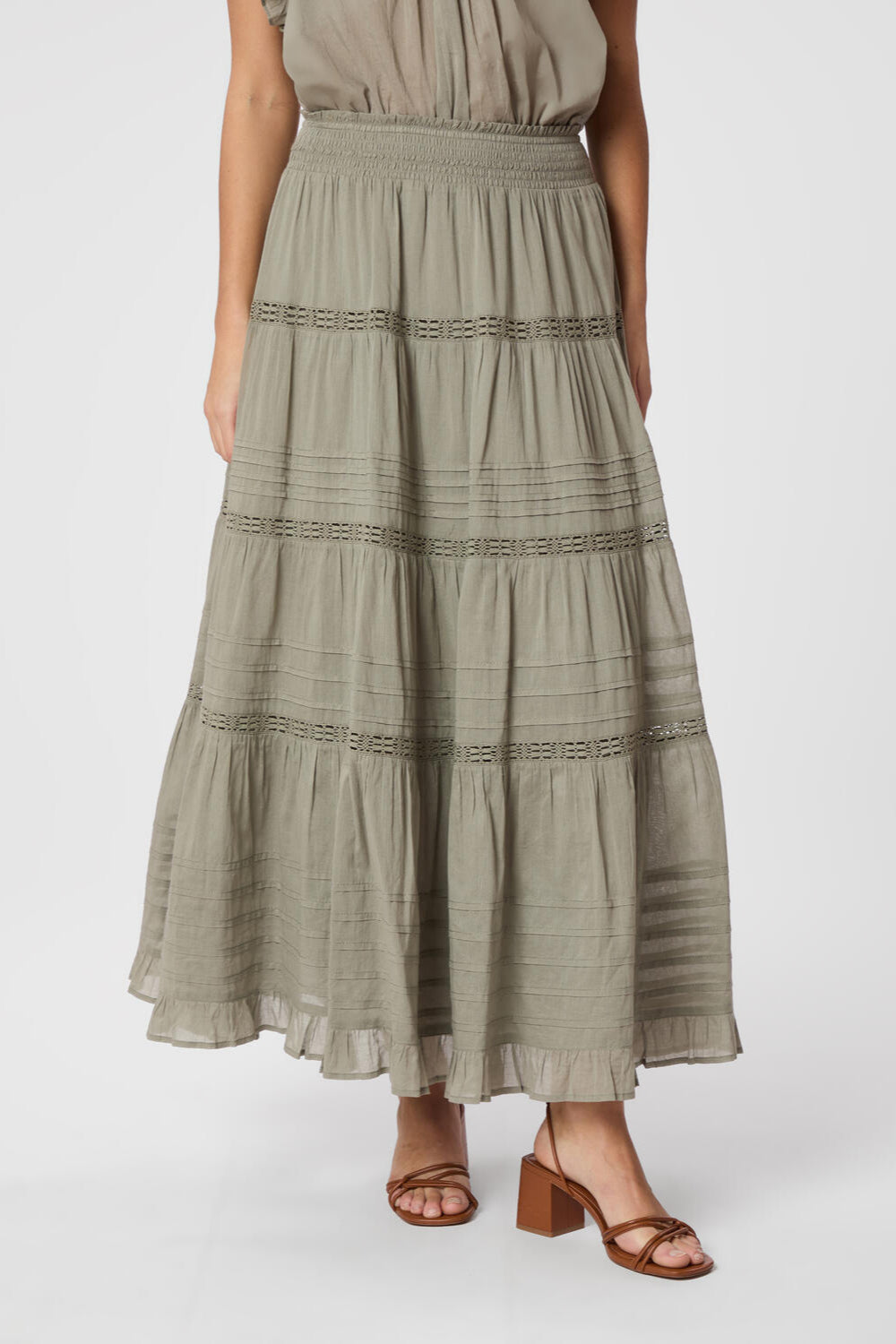 Felicia S Voile nederdel - Smoke Green