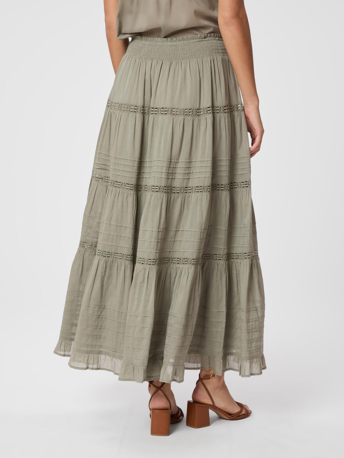 Felicia S Voile nederdel - Smoke Green