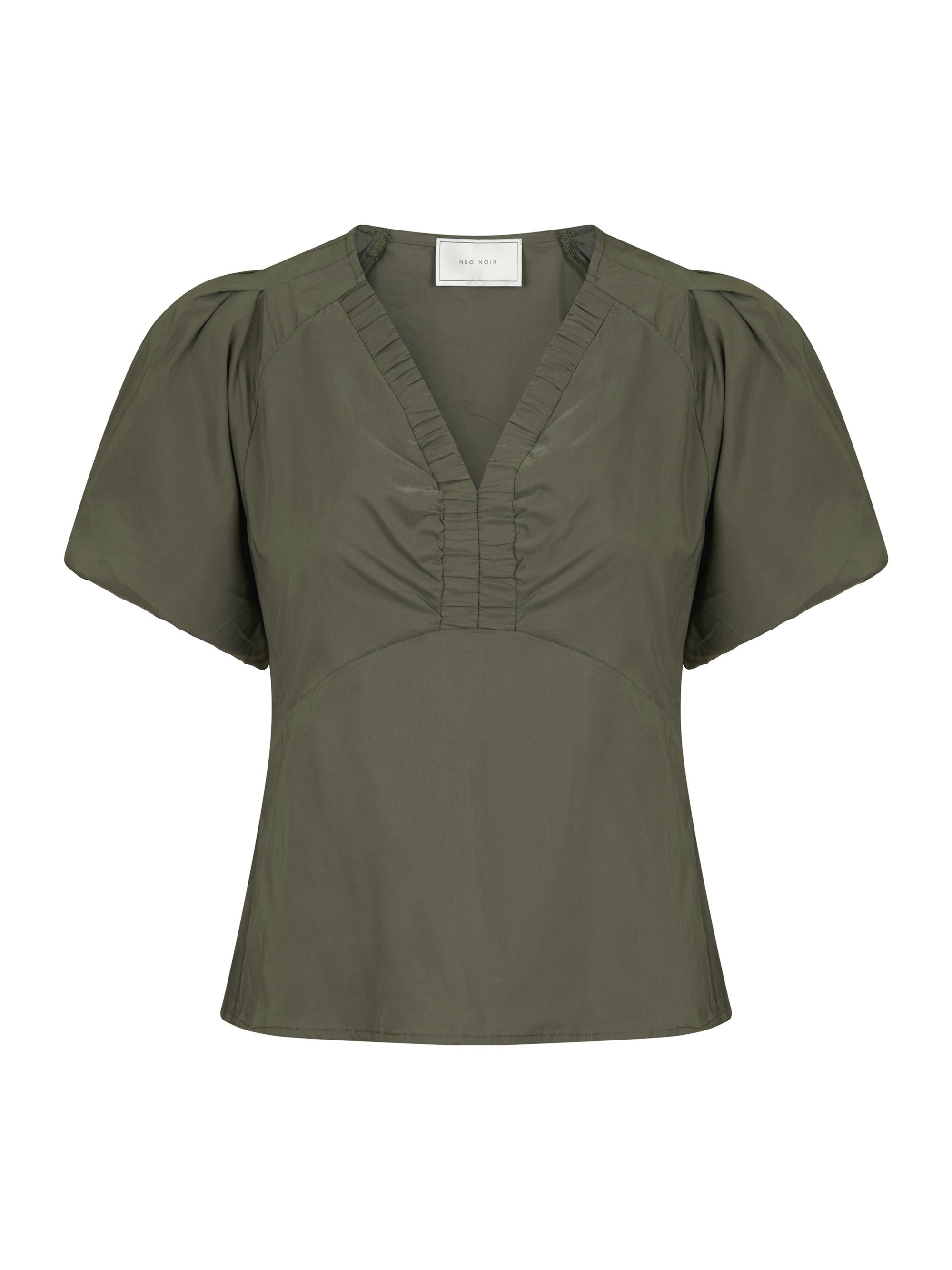 Irina Poplin bluse - Army