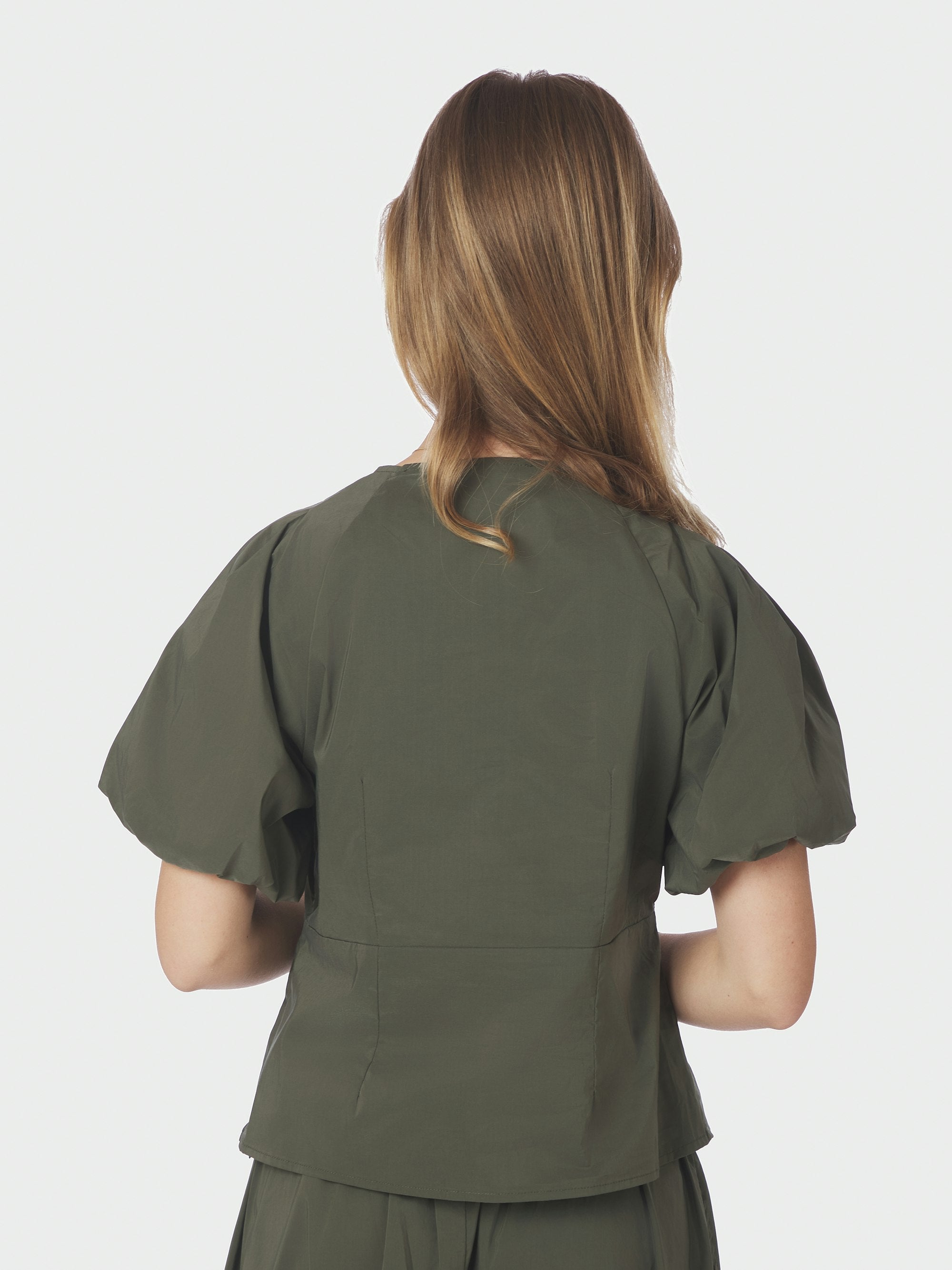 Irina Poplin bluse - Army